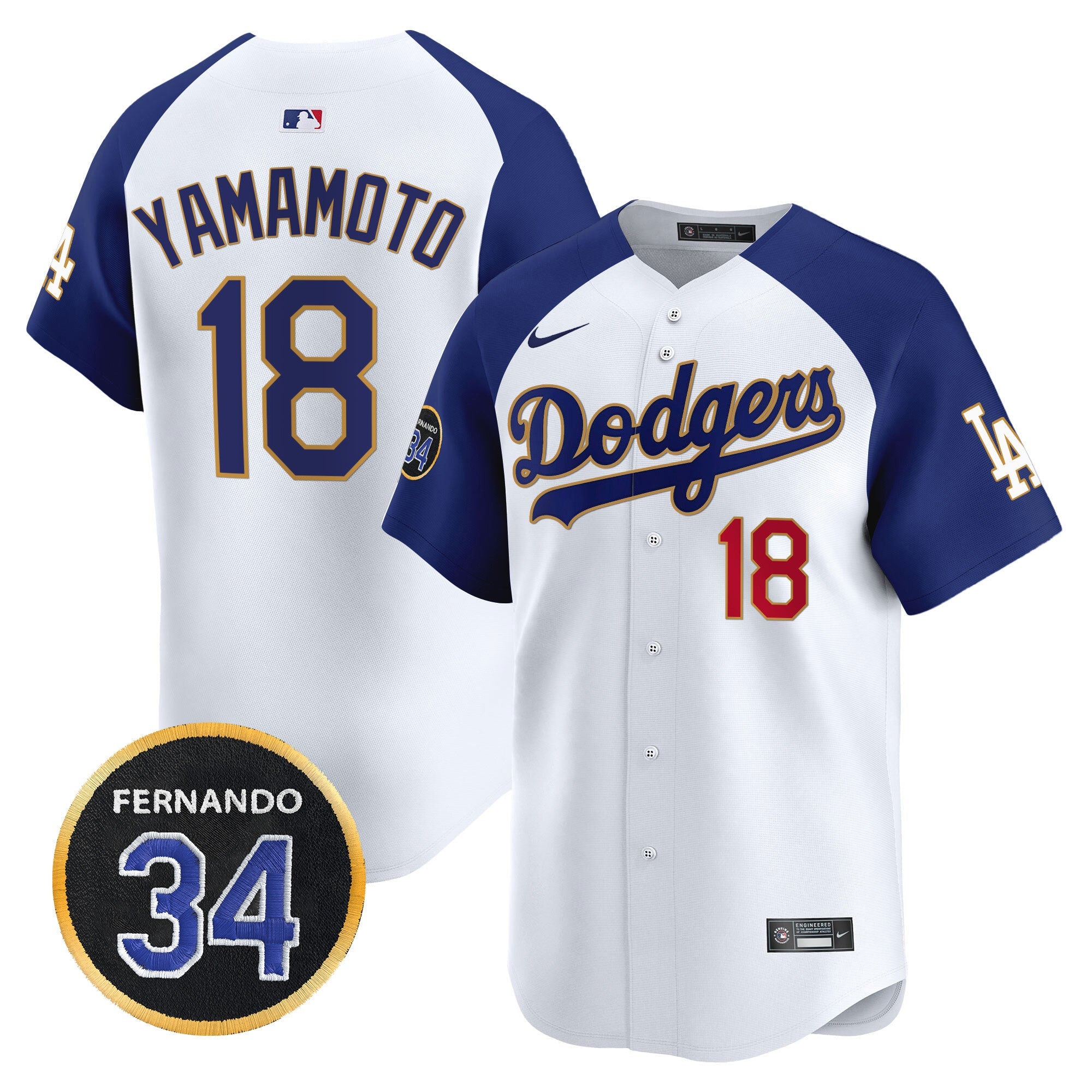 Men’s Fernando Valenzuela Memorial Patch Vapor Premier Limited Jersey