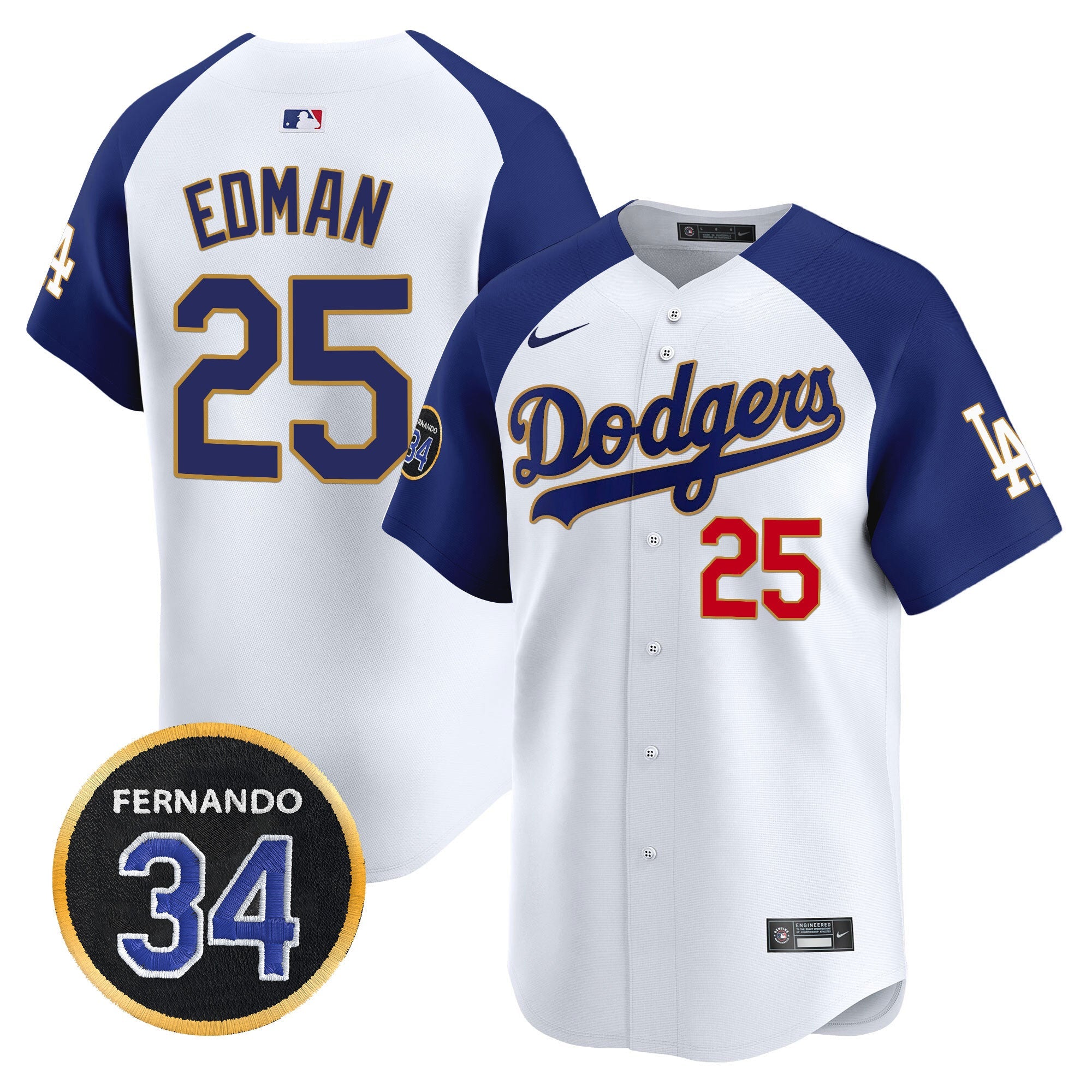 Men’s Fernando Valenzuela Memorial Patch Vapor Premier Limited Jersey