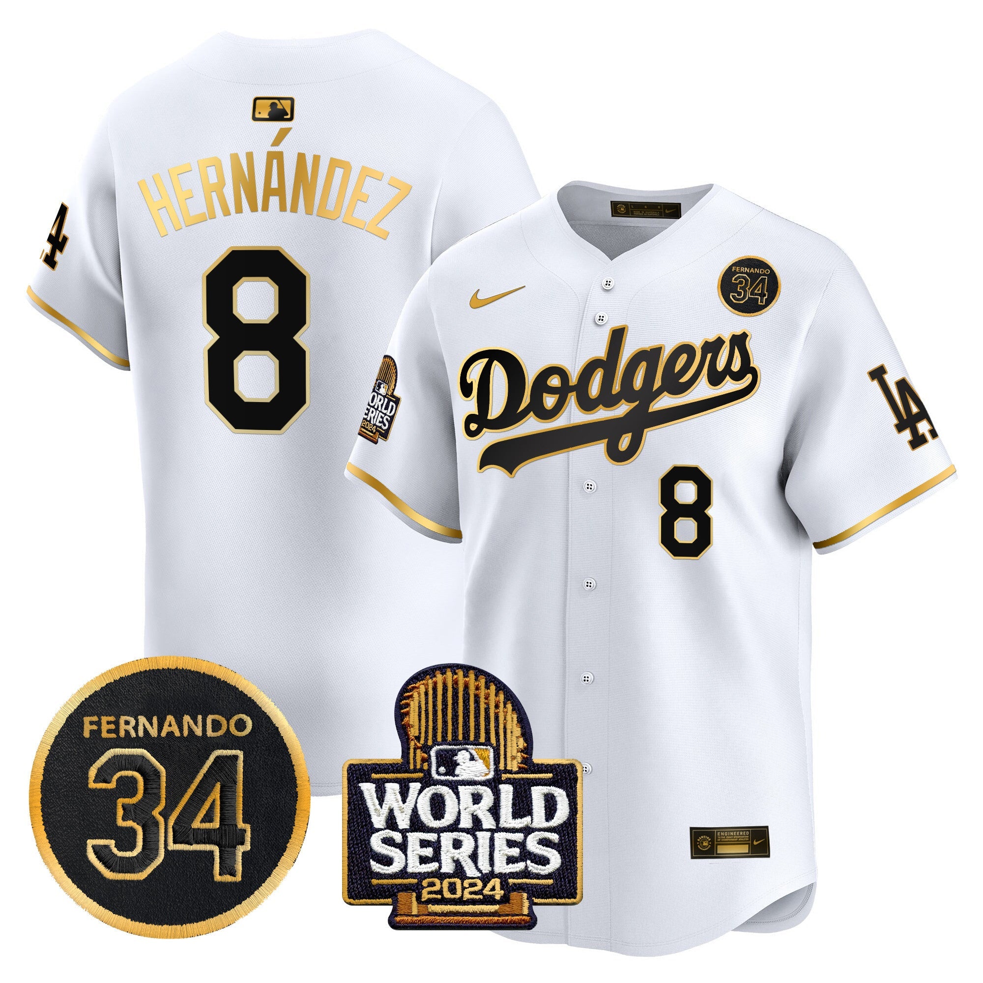 Men’s Fernando Valenzuela & 2024 World Series Patch Vapor Premier Limited Jersey V2