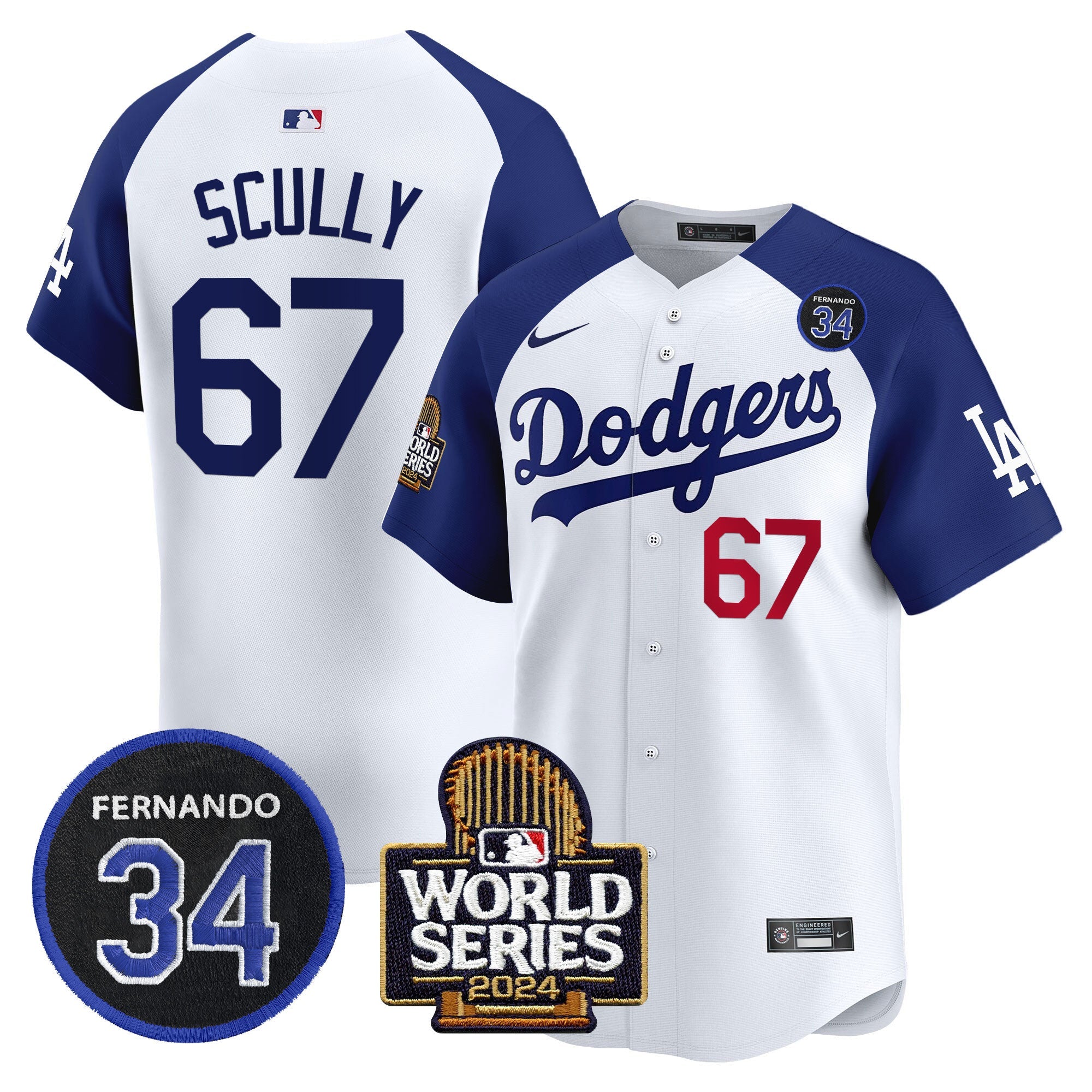 Men’s Fernando Valenzuela & 2024 World Series Patch Vapor Premier Limited Jersey V2