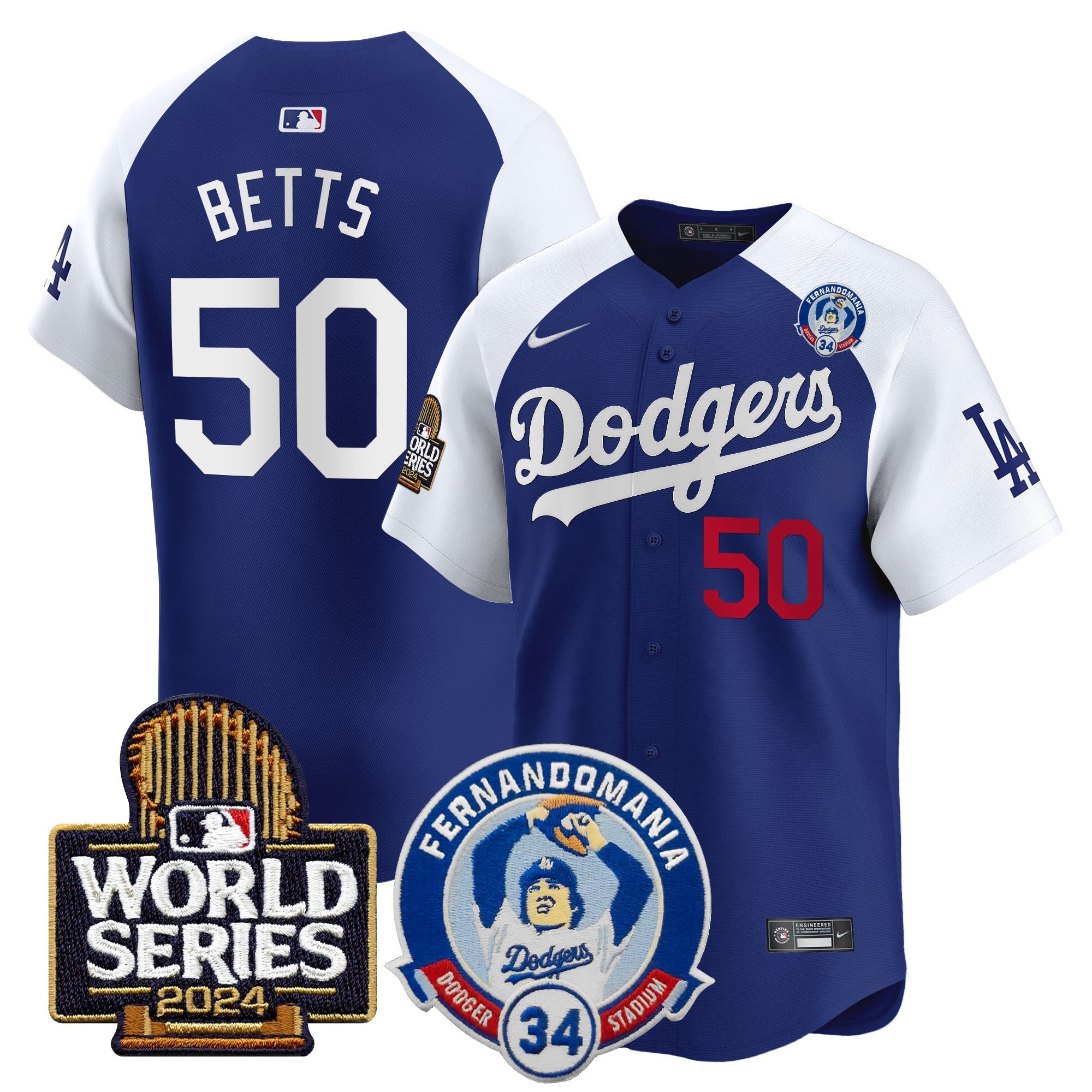 Men’s Fernando Valenzuela & 2024 World Series Patch Vapor Premier Limited Jersey V3