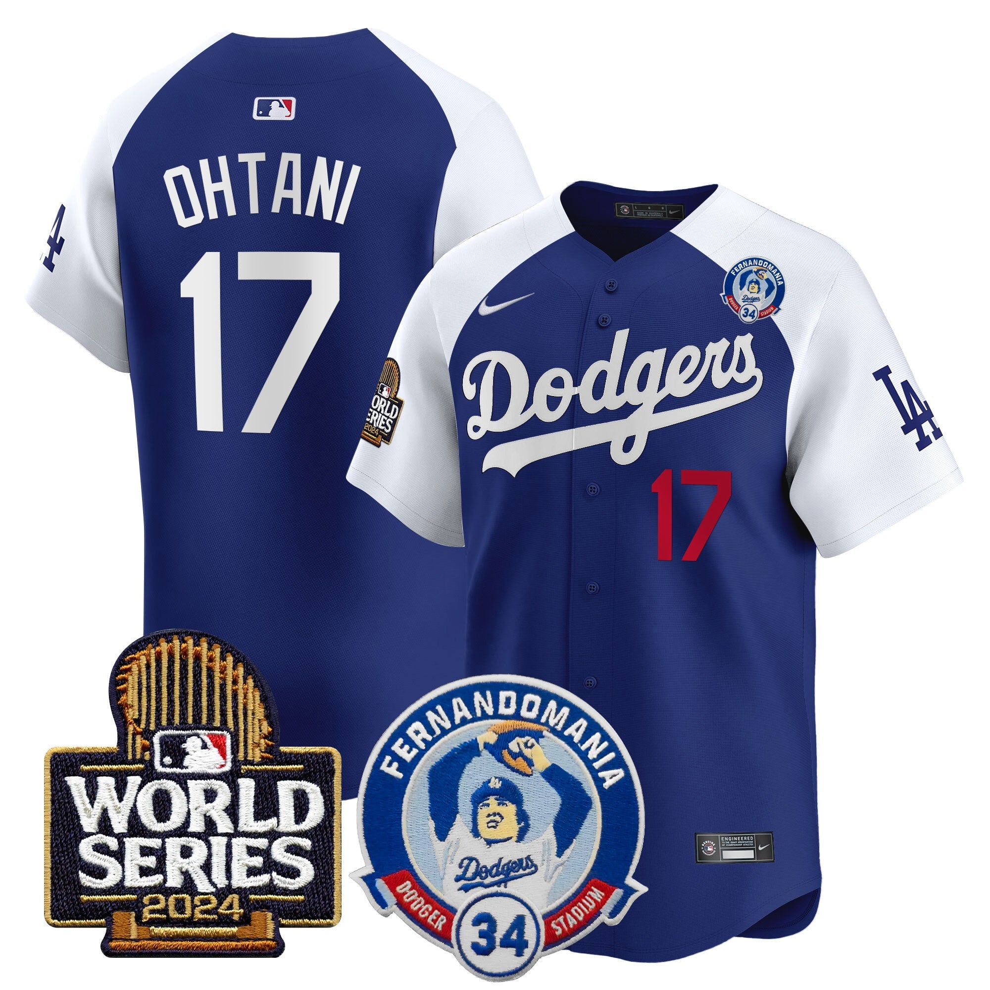 Men’s Fernando Valenzuela & 2024 World Series Patch Vapor Premier Limited Jersey V3