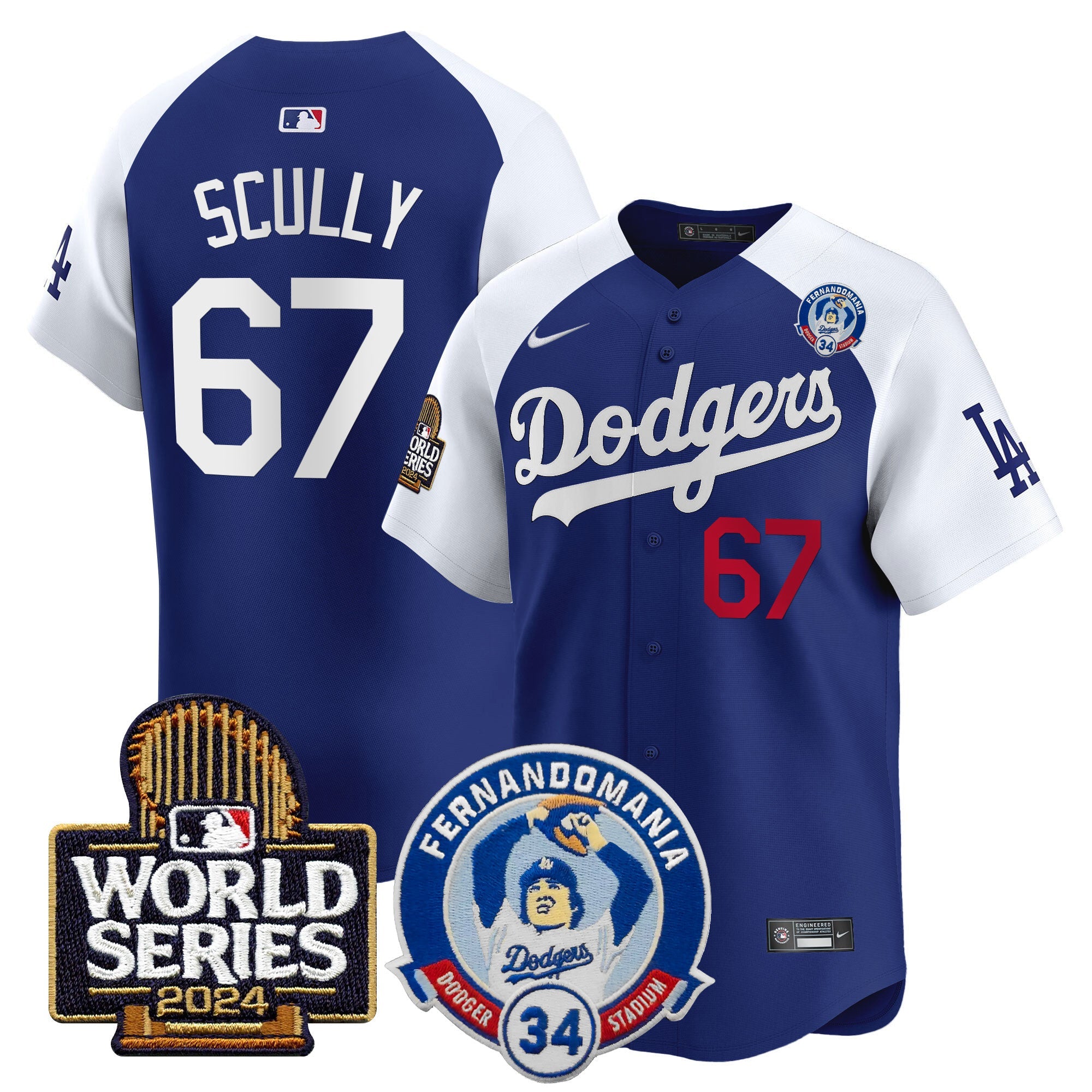 Men’s Fernando Valenzuela & 2024 World Series Patch Vapor Premier Limited Jersey V3