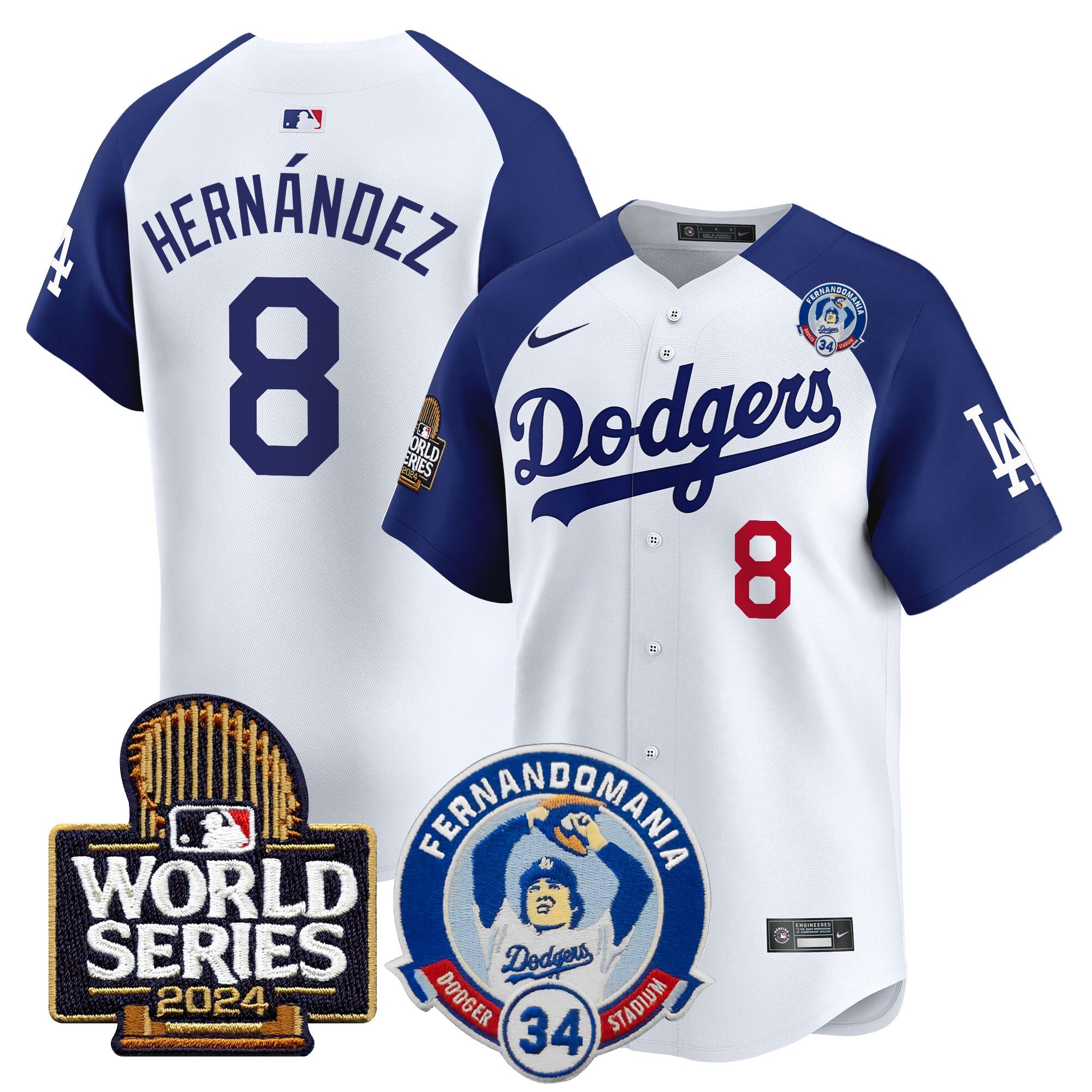 Men’s Fernando Valenzuela & 2024 World Series Patch Vapor Premier Limited Jersey V3