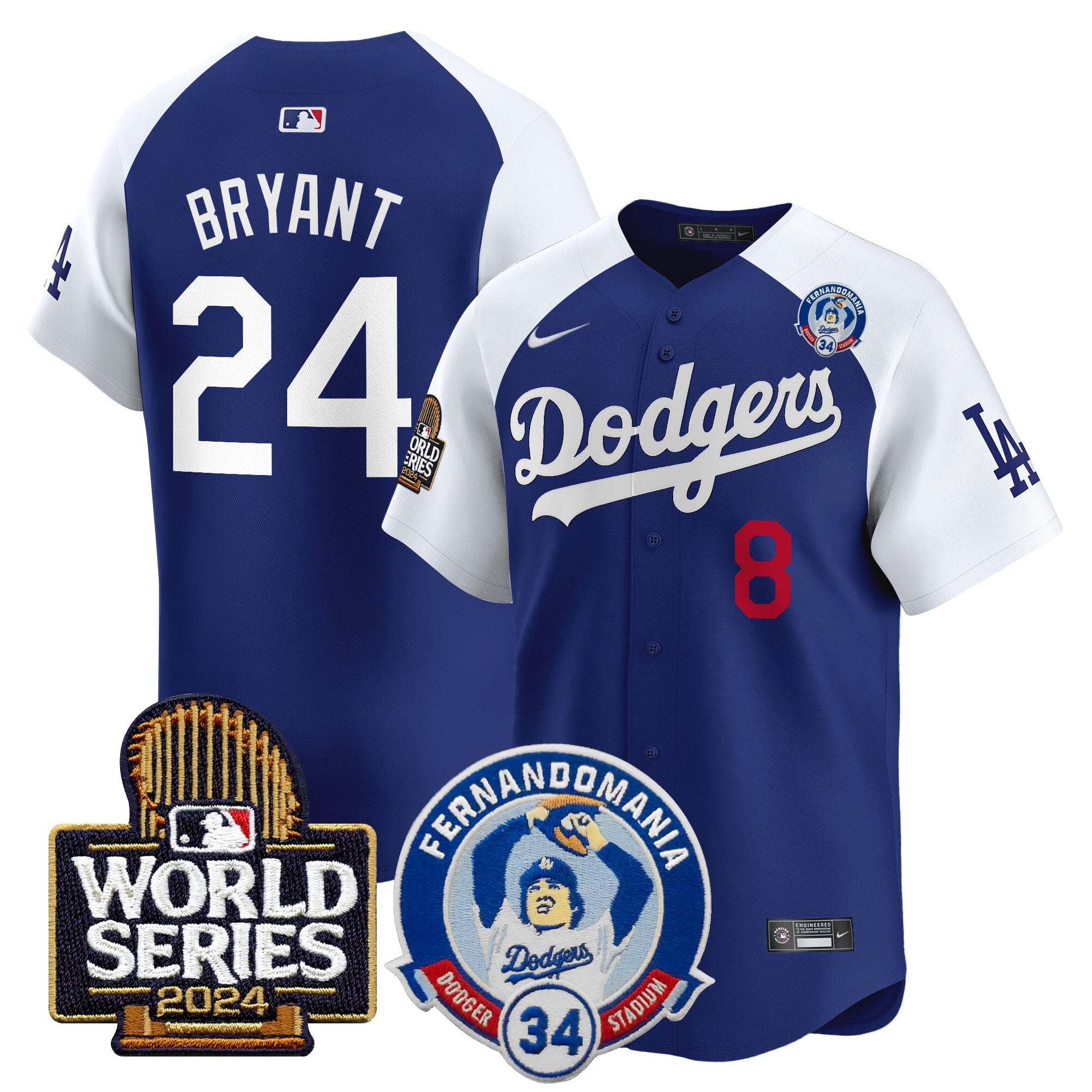Men’s Fernando Valenzuela & 2024 World Series Patch Vapor Premier Limited Jersey V3