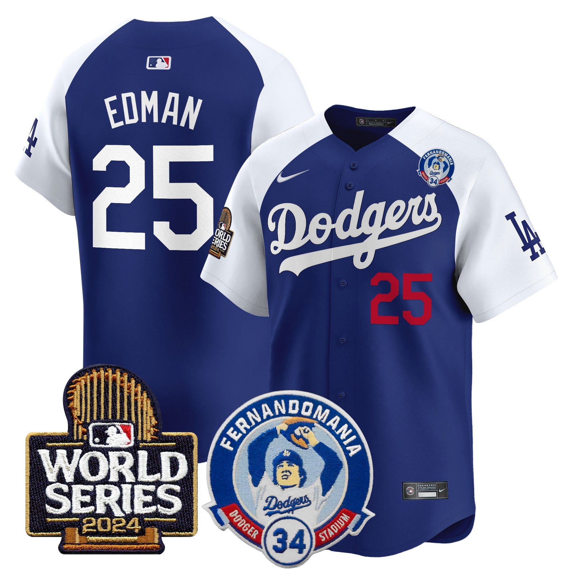 Men’s Fernando Valenzuela & 2024 World Series Patch Vapor Premier Limited Jersey V3