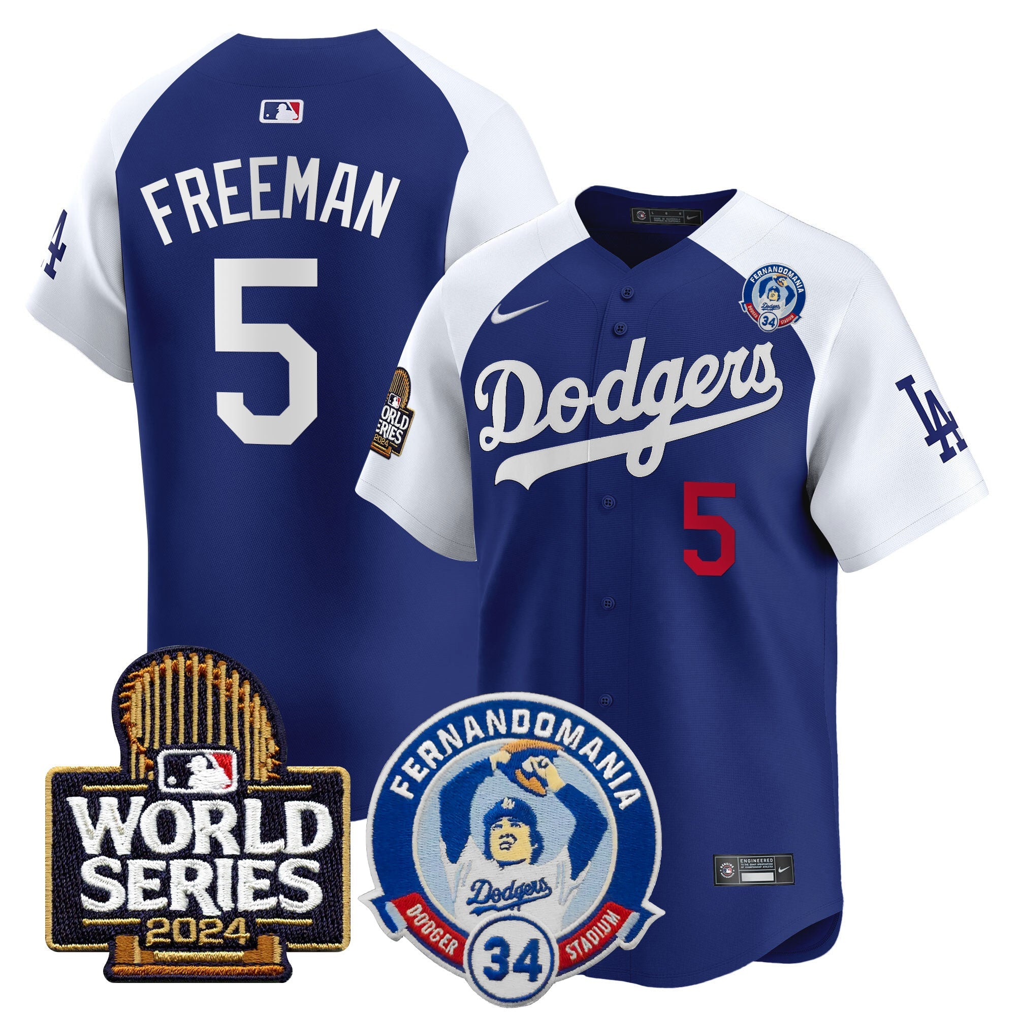 Men’s Fernando Valenzuela & 2024 World Series Patch Vapor Premier Limited Jersey V3