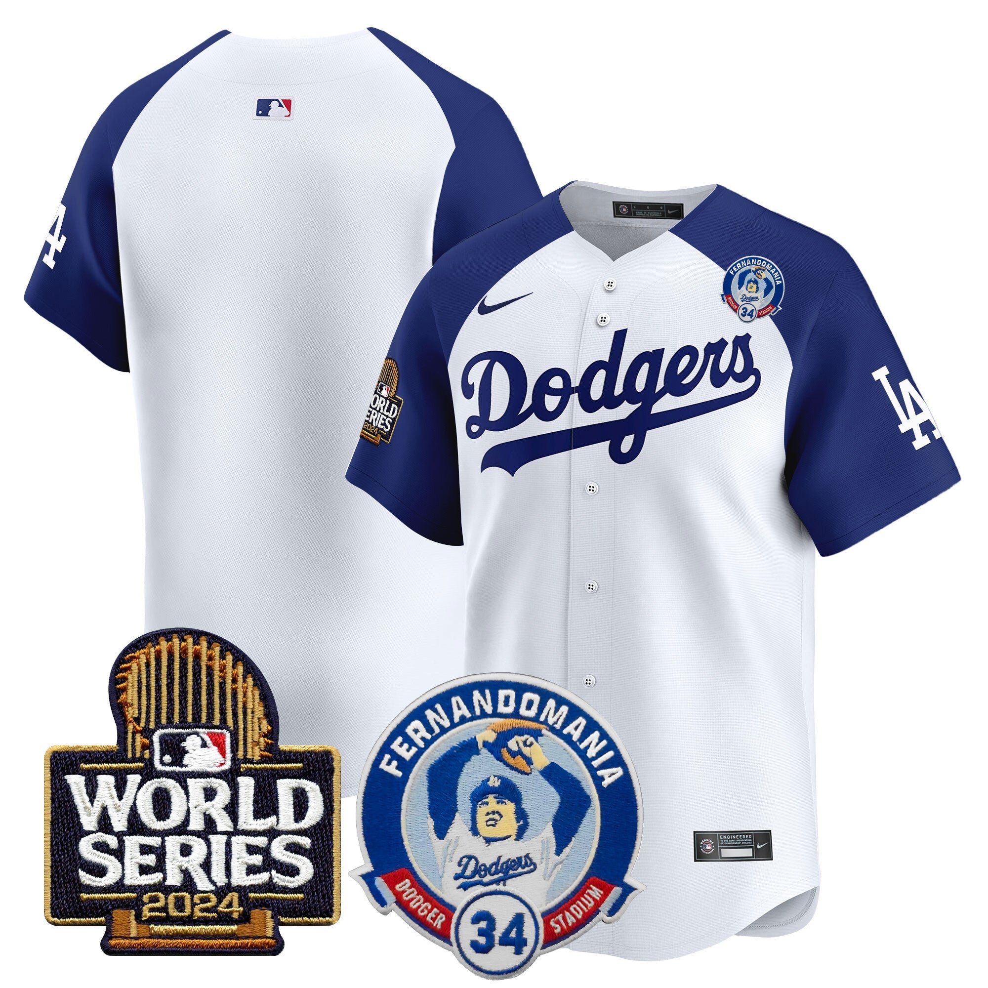 Men’s Fernando Valenzuela & 2024 World Series Patch Vapor Premier Limited Jersey V3