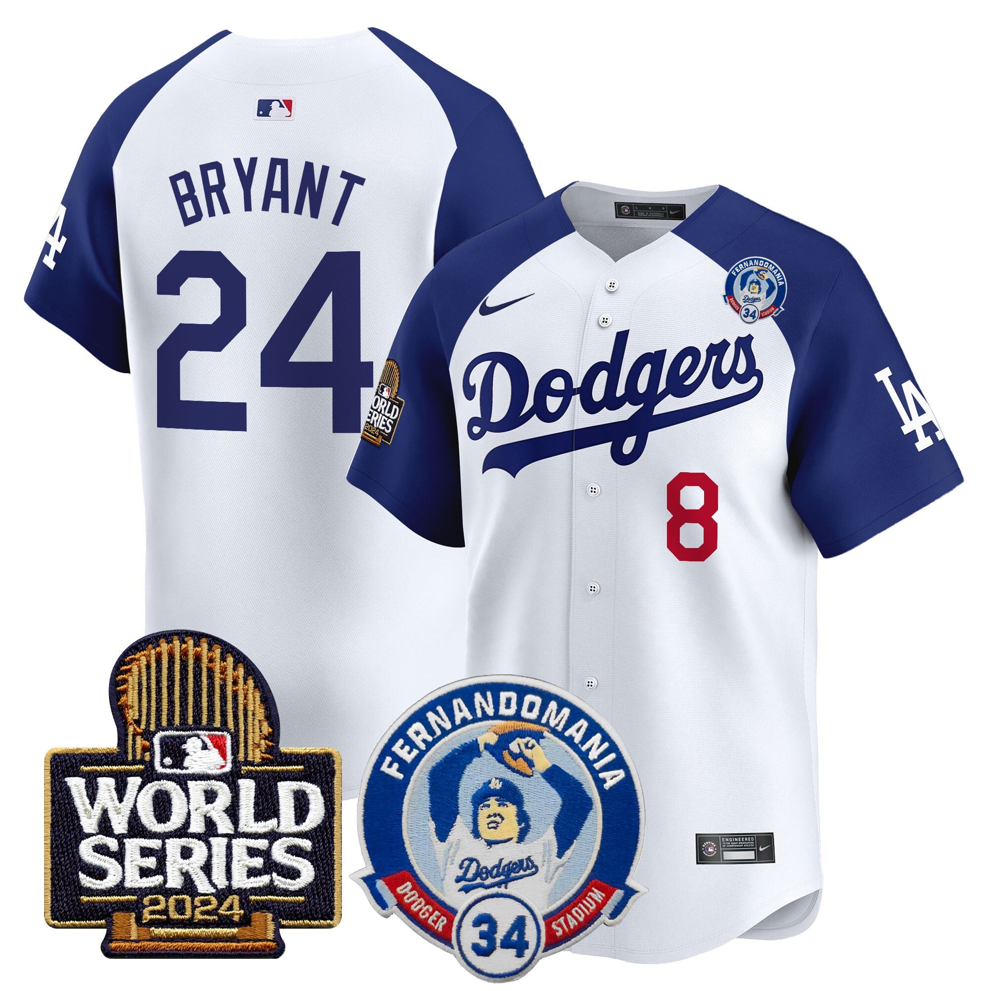 Men’s Fernando Valenzuela & 2024 World Series Patch Vapor Premier Limited Jersey V3