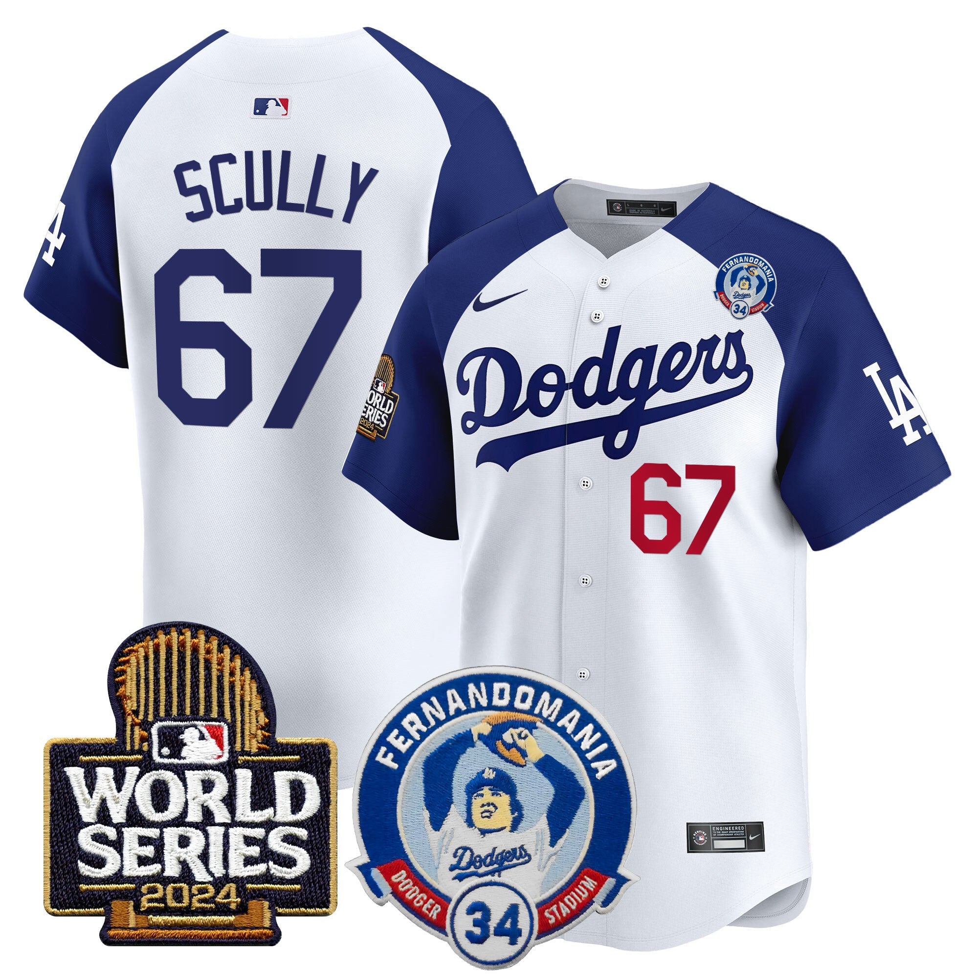 Men’s Fernando Valenzuela & 2024 World Series Patch Vapor Premier Limited Jersey V3