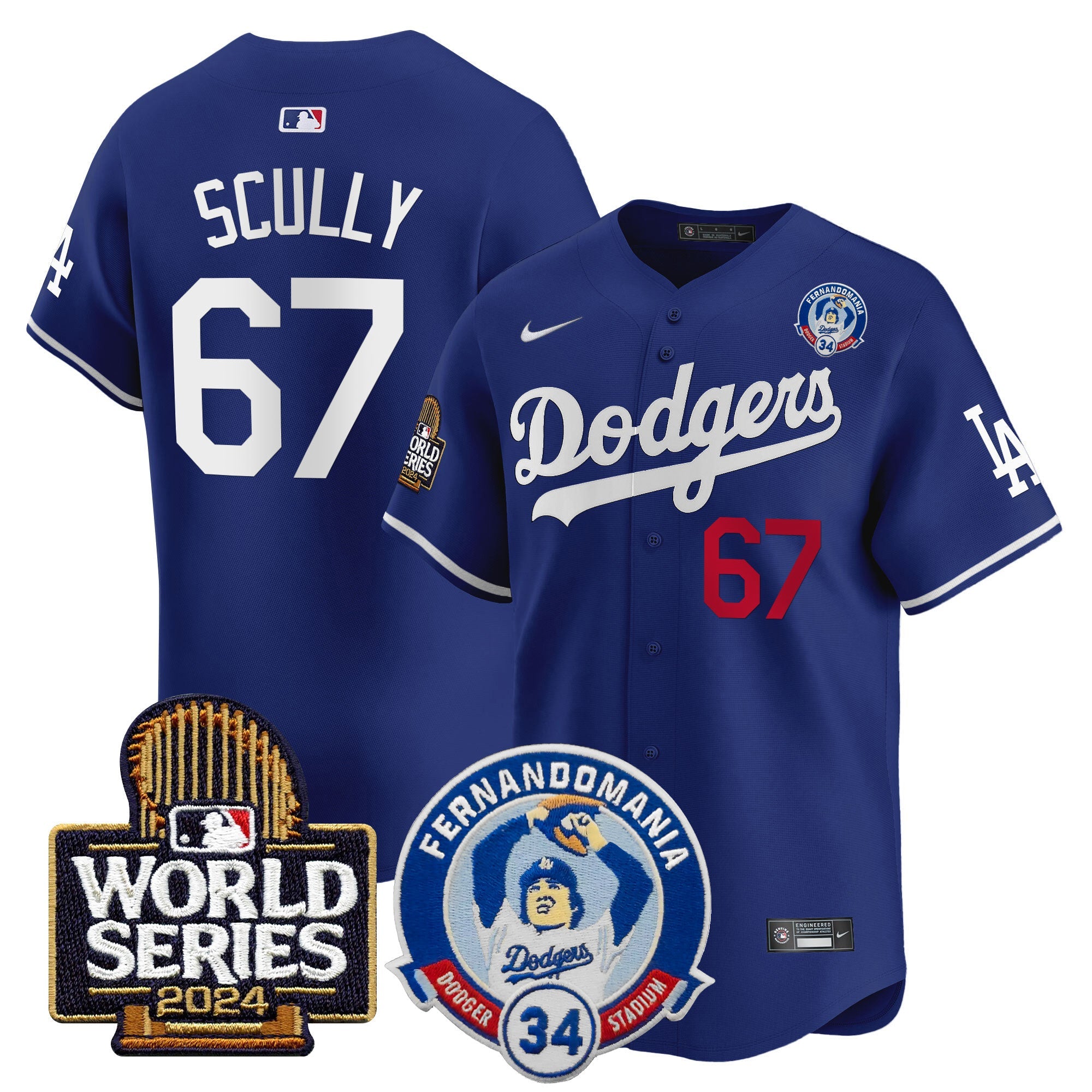 Men’s Fernando Valenzuela & 2024 World Series Patch Vapor Premier Limited Jersey V3