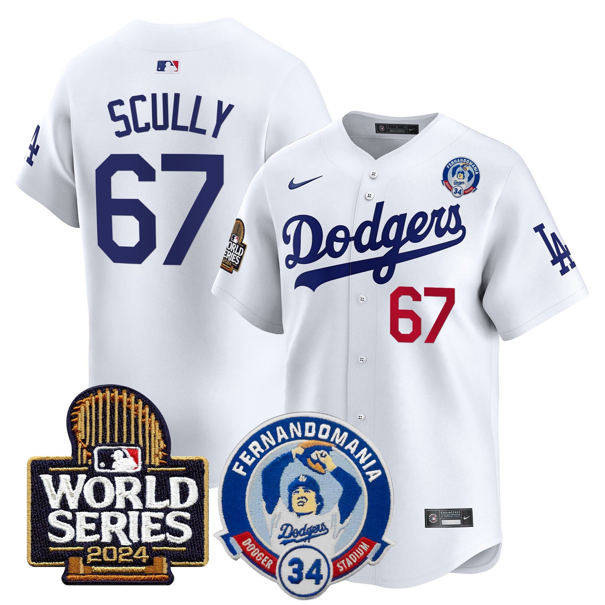 Men’s Fernando Valenzuela & 2024 World Series Patch Vapor Premier Limited Jersey V3
