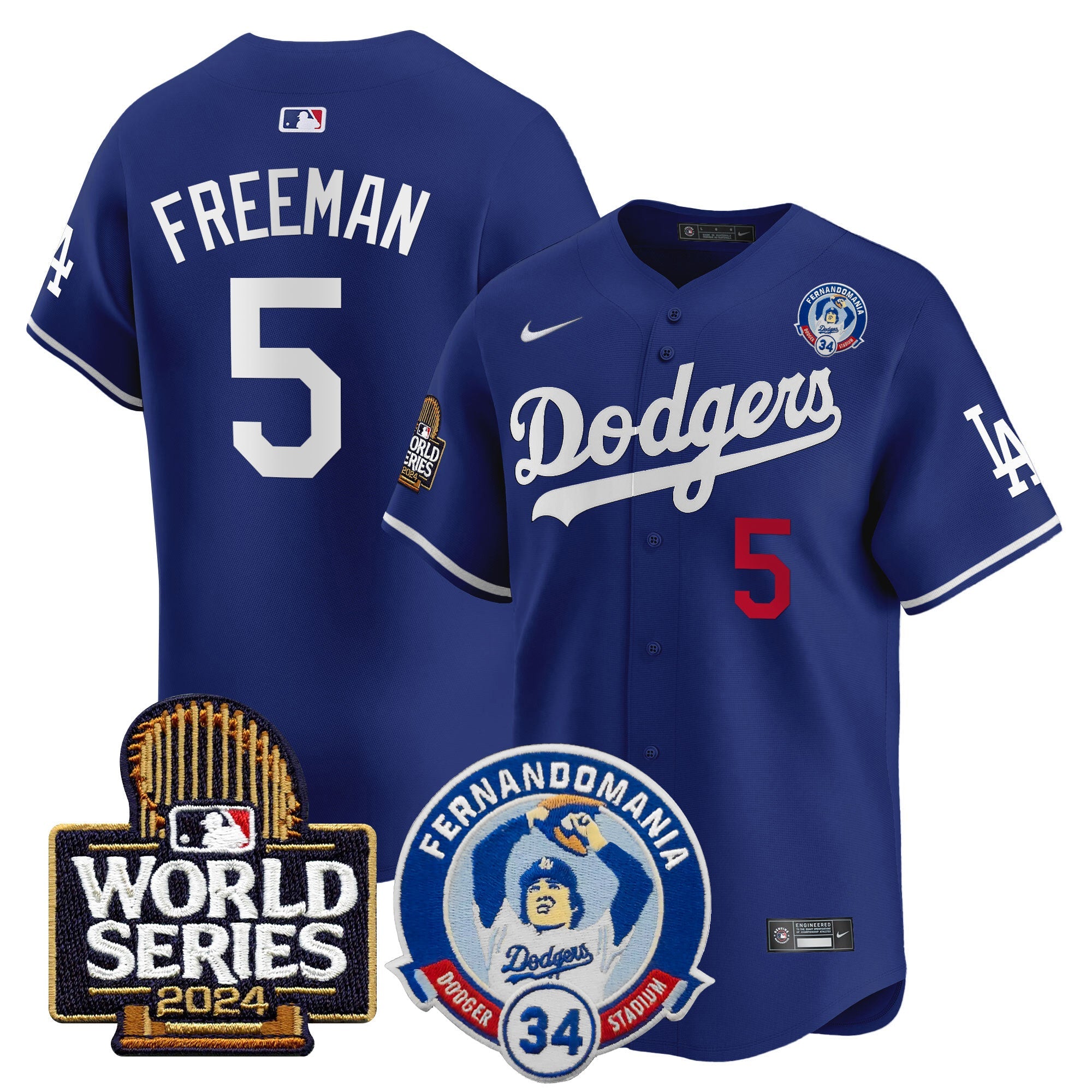 Men’s Fernando Valenzuela & 2024 World Series Patch Vapor Premier Limited Jersey V3