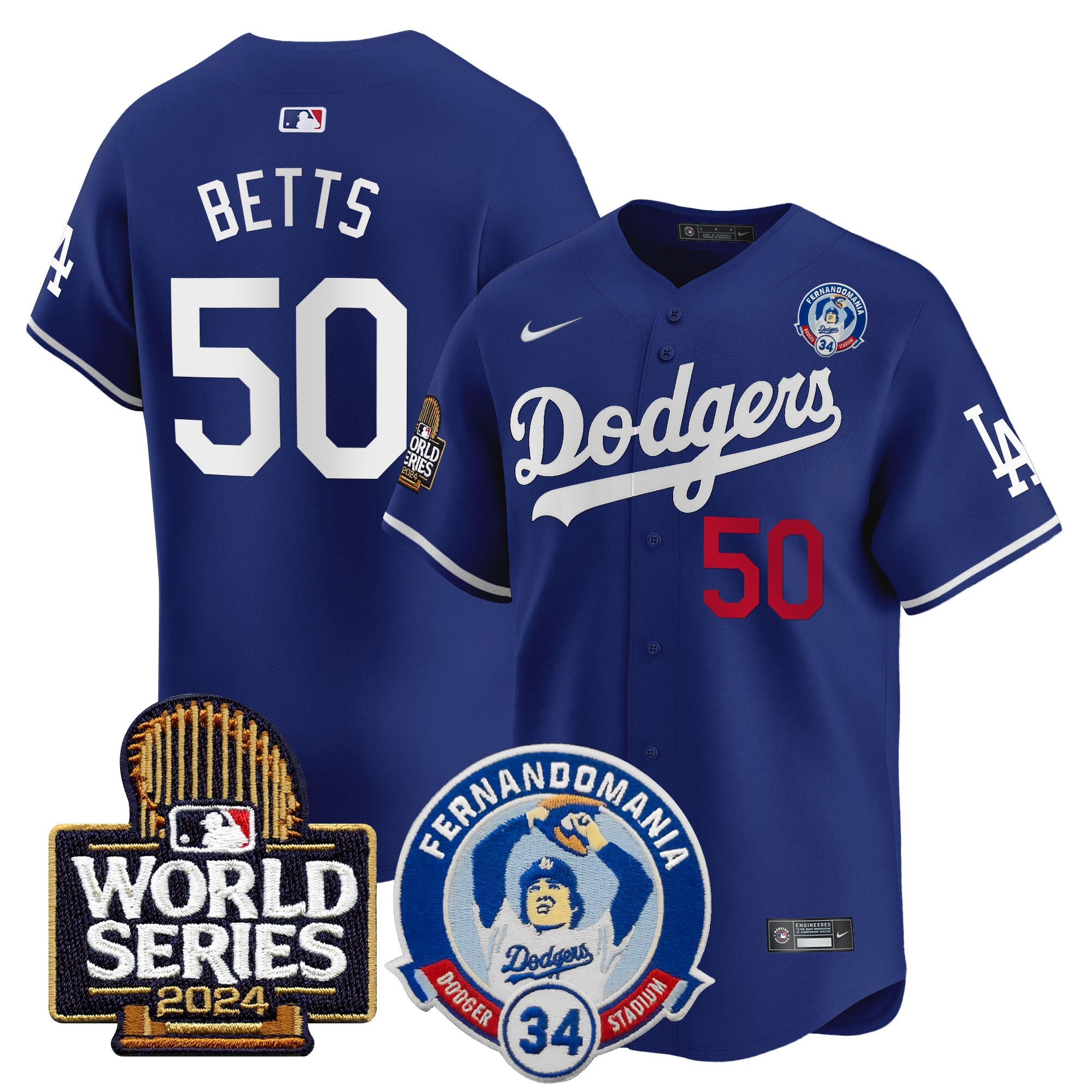 Men’s Fernando Valenzuela & 2024 World Series Patch Vapor Premier Limited Jersey V3