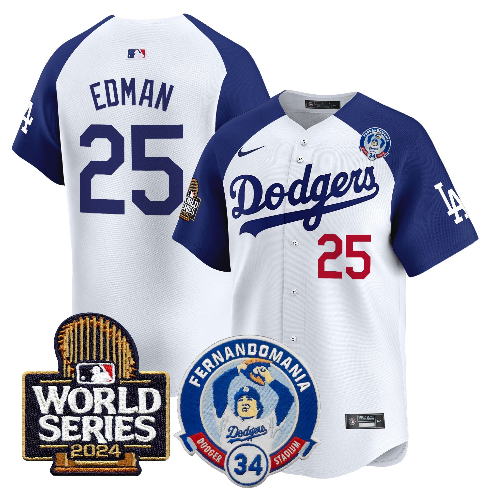 Men’s Fernando Valenzuela & 2024 World Series Patch Vapor Premier Limited Jersey V3