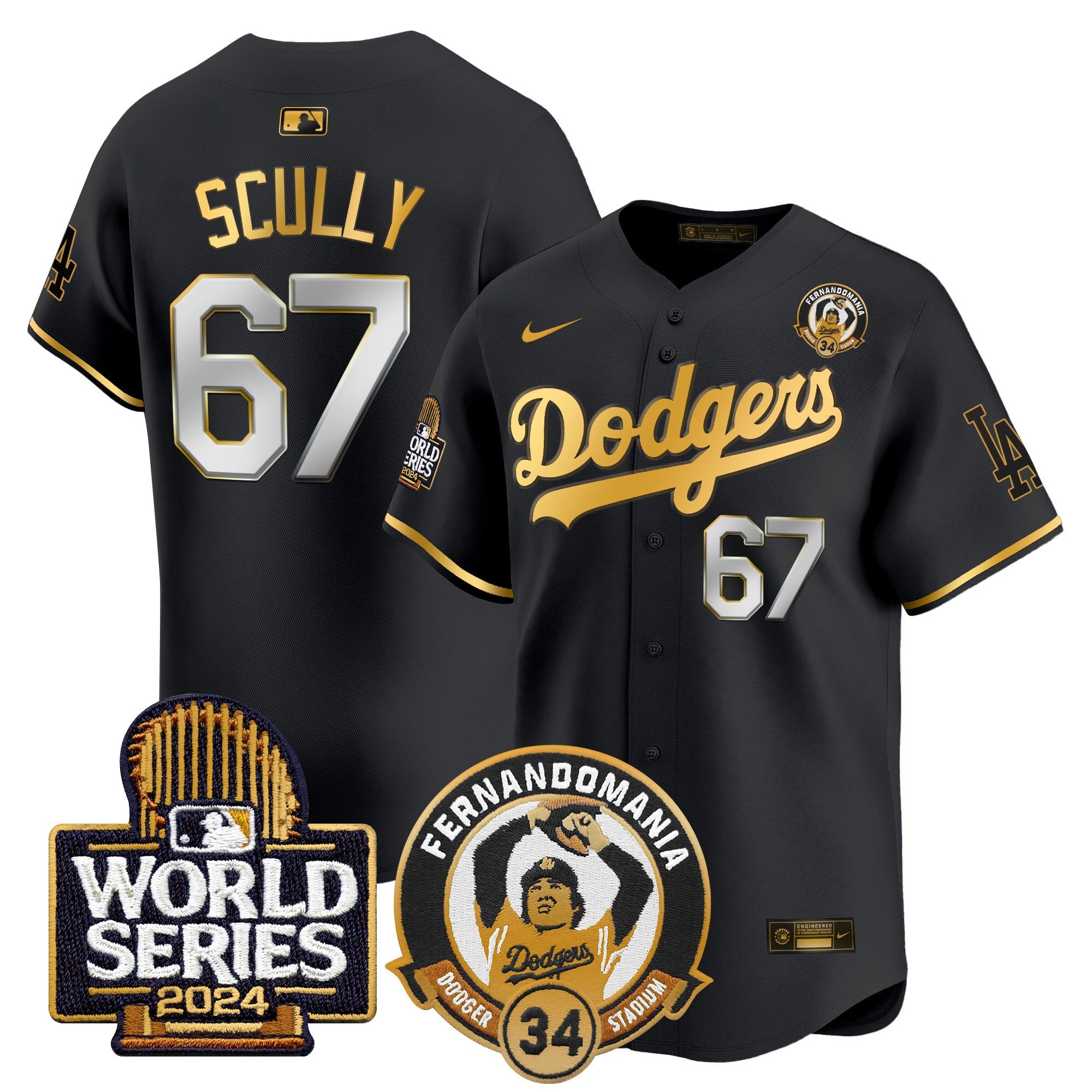 Men’s Fernando Valenzuela & 2024 World Series Patch Vapor Premier Limited Jersey V3