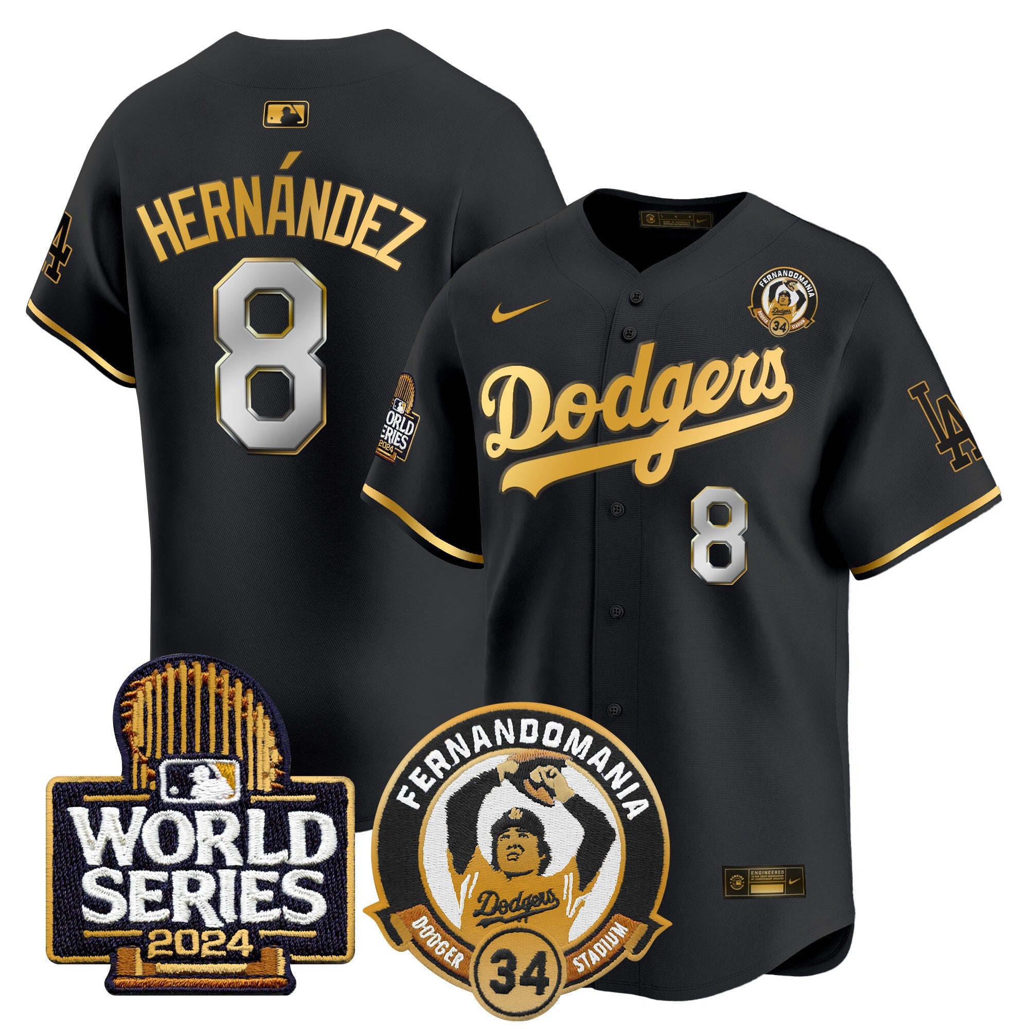 Men’s Fernando Valenzuela & 2024 World Series Patch Vapor Premier Limited Jersey V3