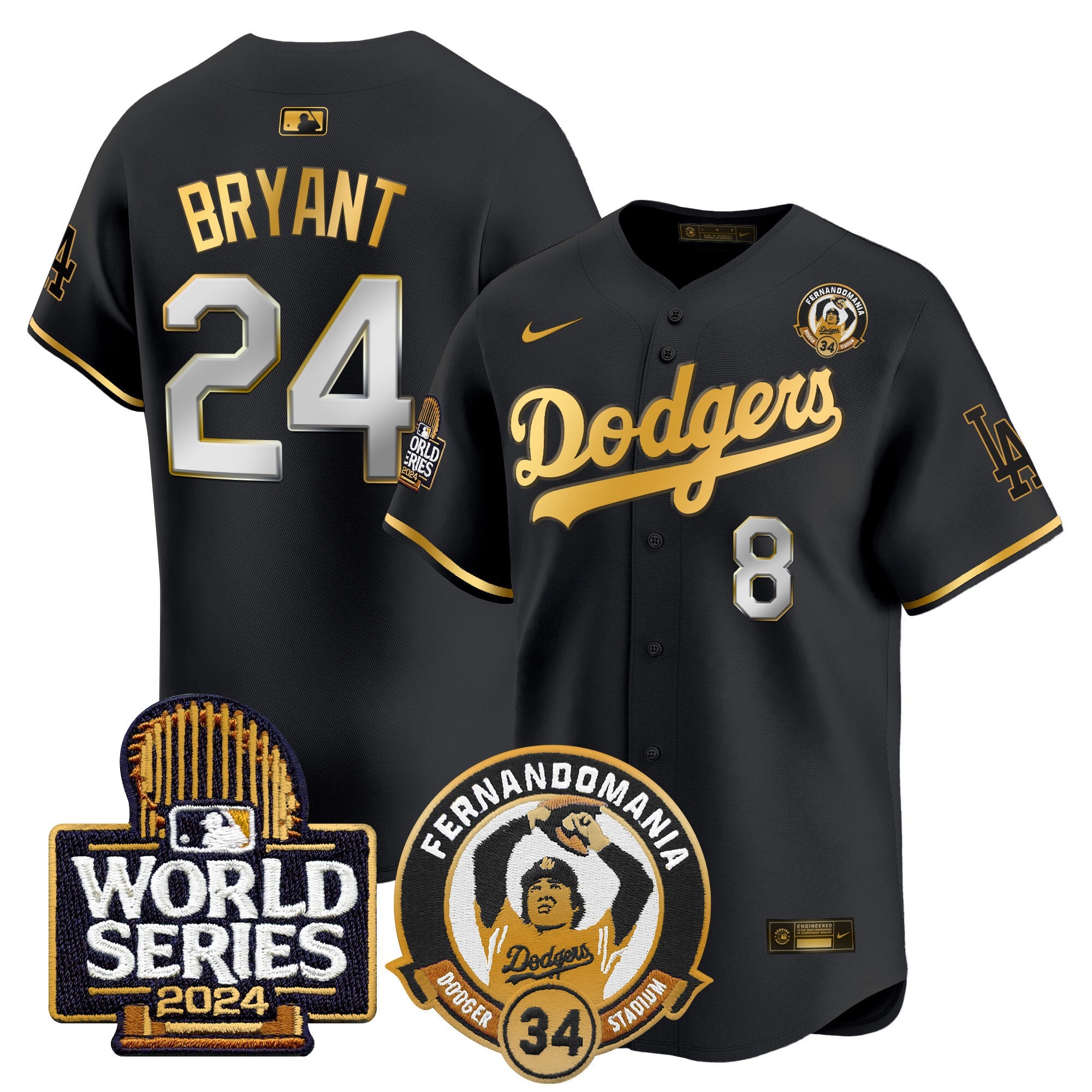 Men’s Fernando Valenzuela & 2024 World Series Patch Vapor Premier Limited Jersey V3