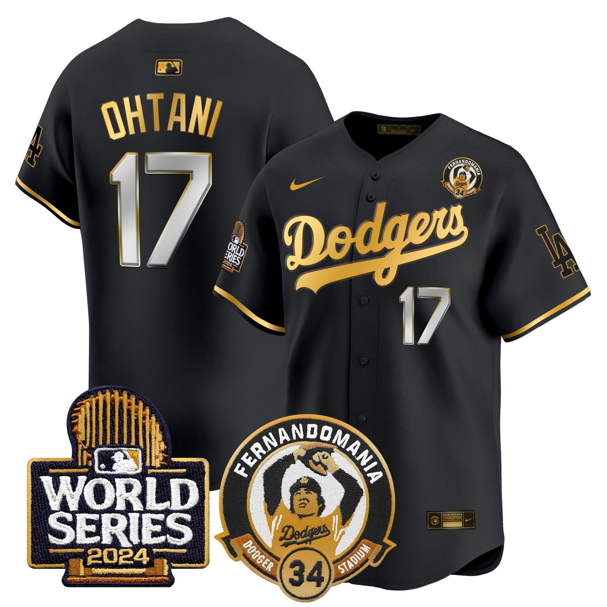 Men’s Fernando Valenzuela & 2024 World Series Patch Vapor Premier Limited Jersey V3