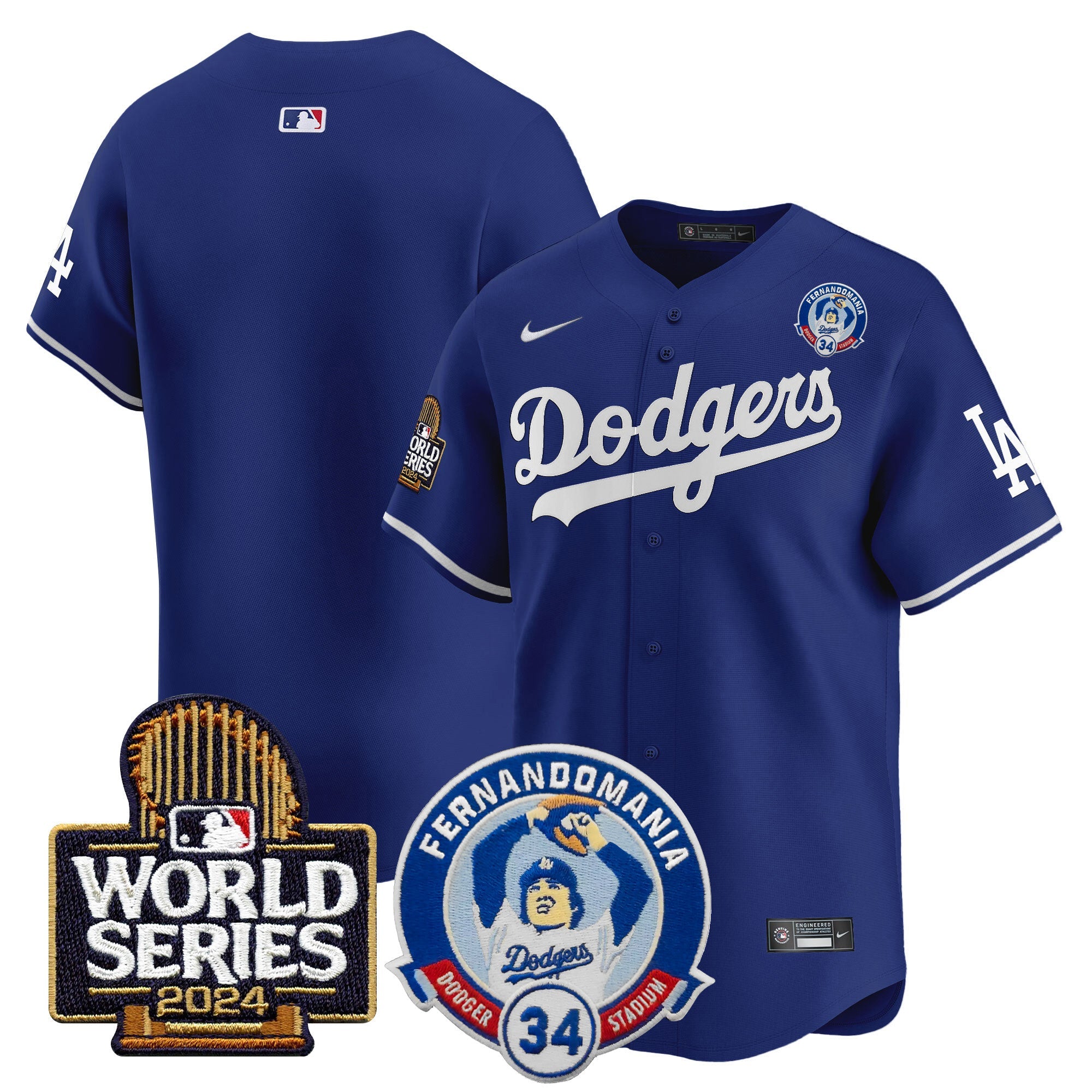 Men’s Fernando Valenzuela & 2024 World Series Patch Vapor Premier Limited Jersey V3