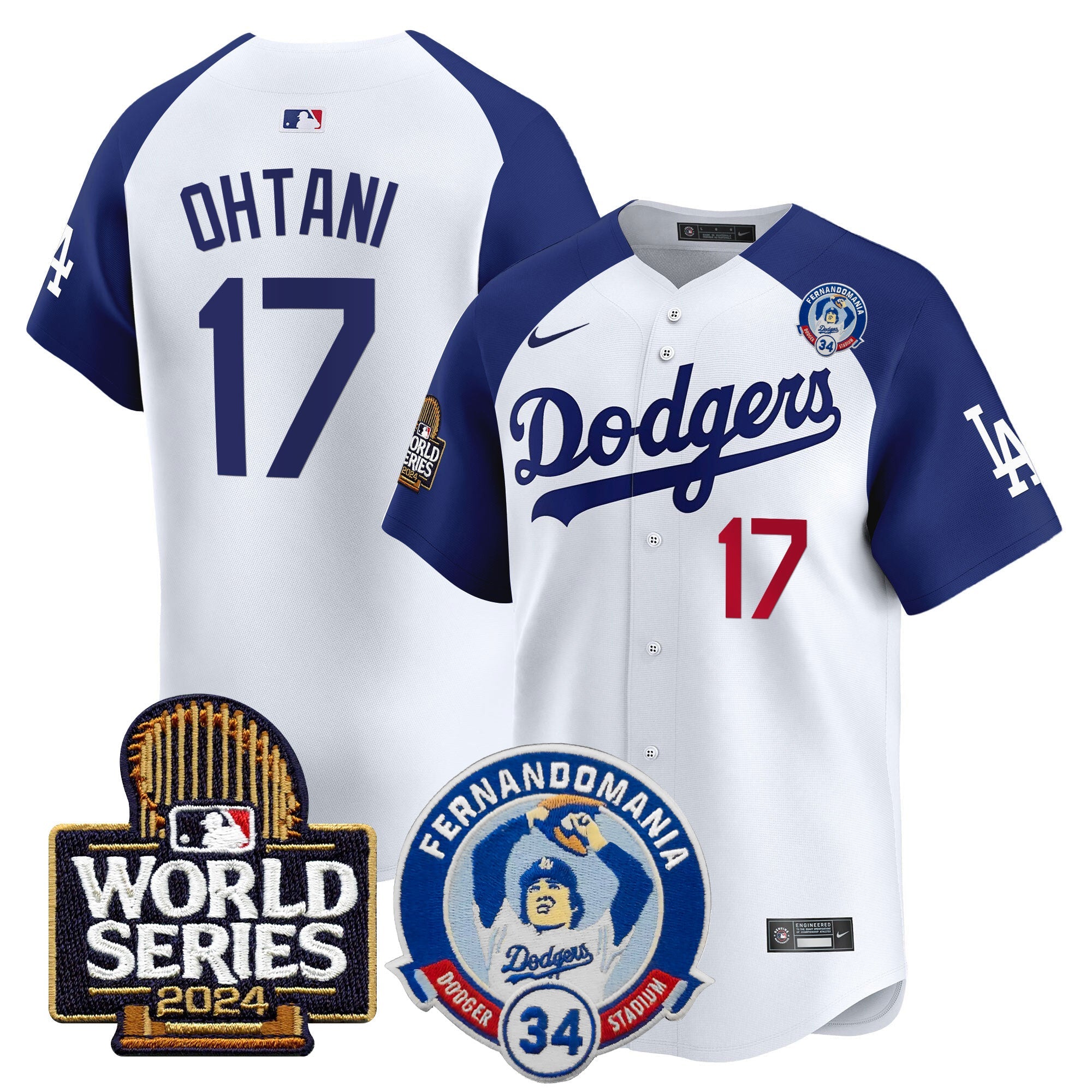 Men’s Fernando Valenzuela & 2024 World Series Patch Vapor Premier Limited Jersey V3