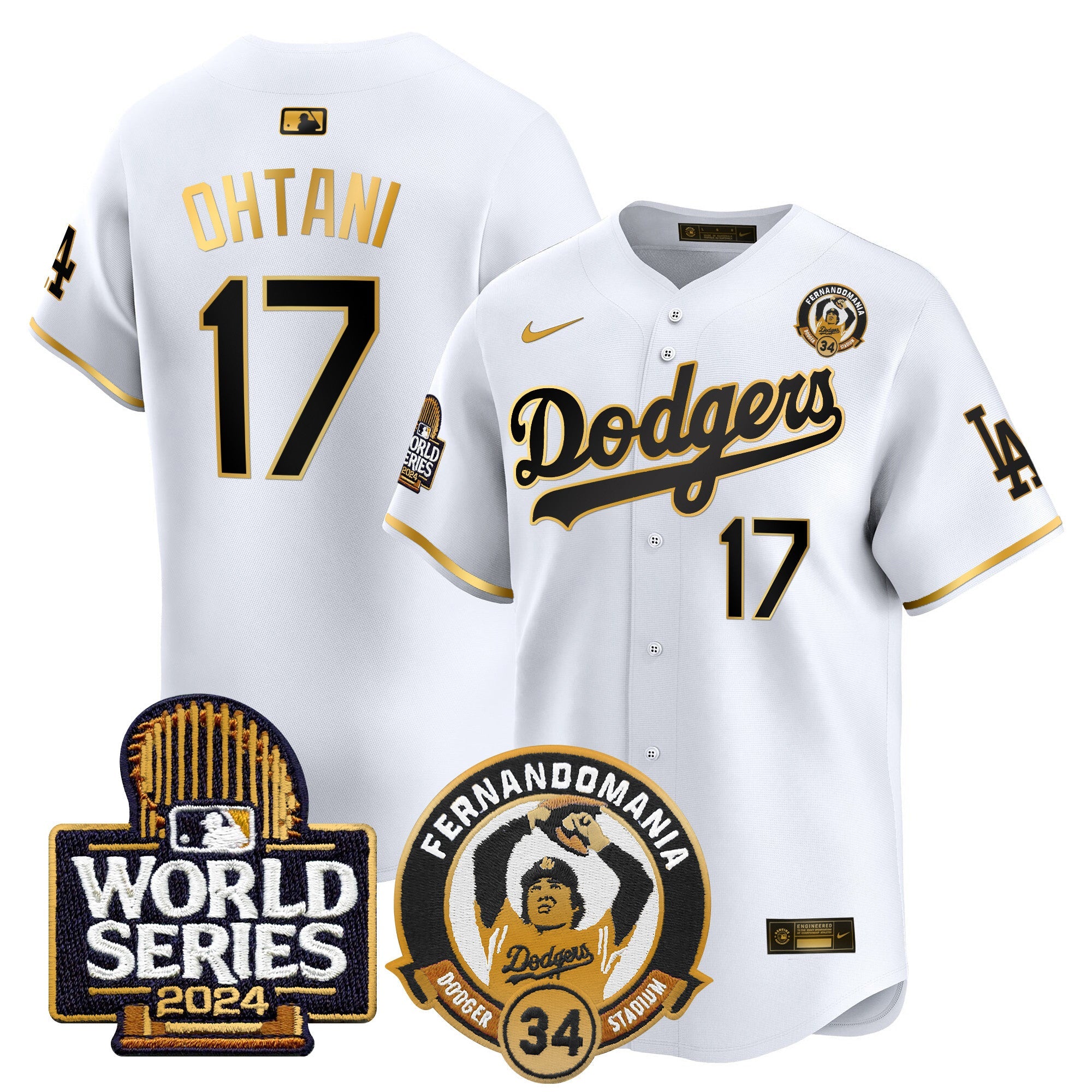 Men’s Fernando Valenzuela & 2024 World Series Patch Vapor Premier Limited Jersey V3