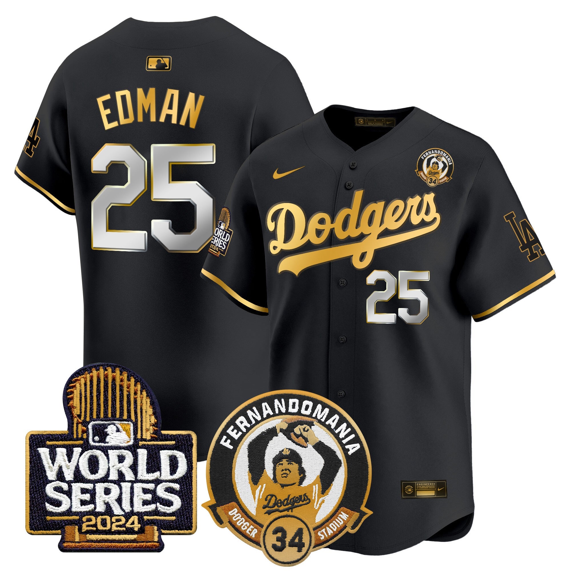 Men’s Fernando Valenzuela & 2024 World Series Patch Vapor Premier Limited Jersey V3