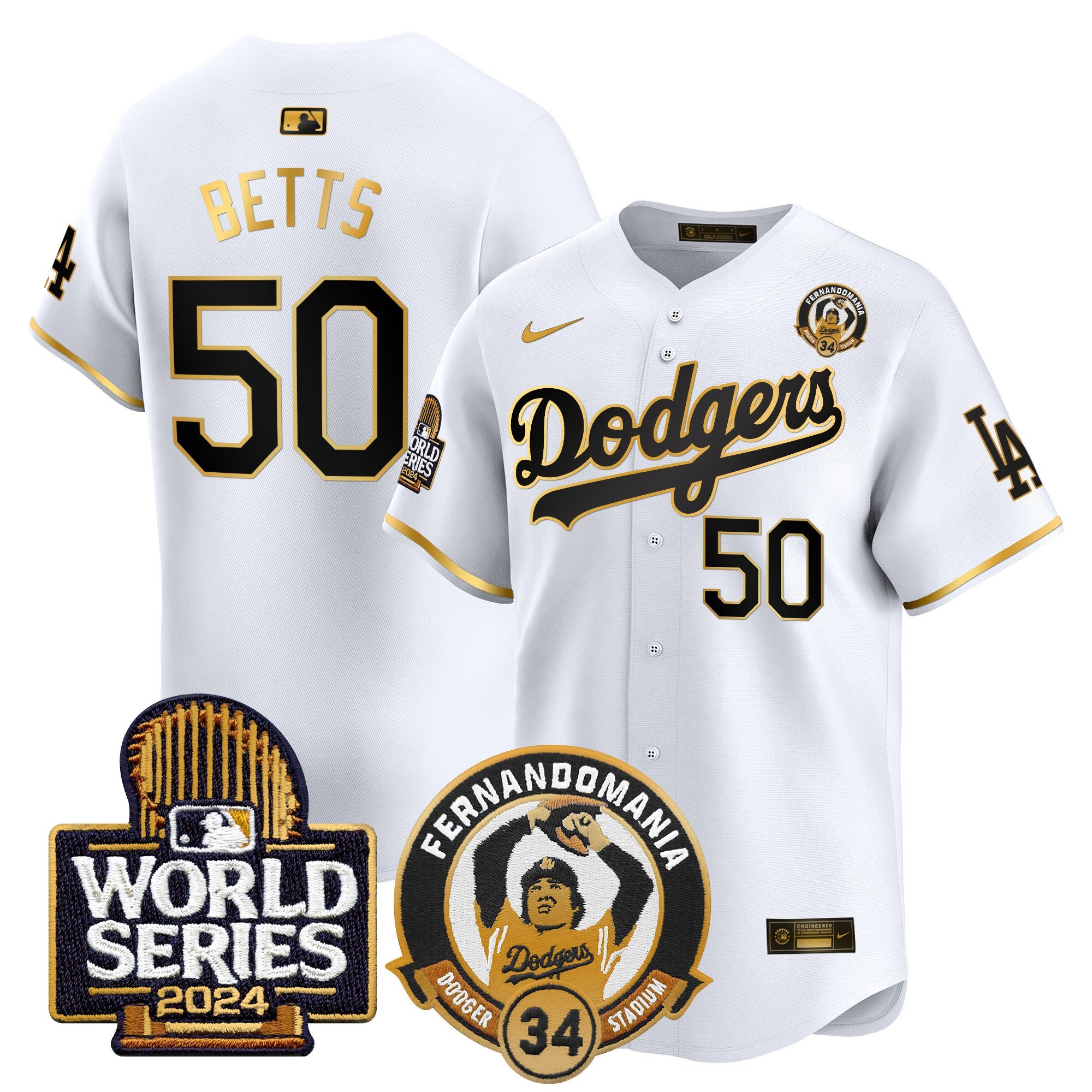 Men’s Fernando Valenzuela & 2024 World Series Patch Vapor Premier Limited Jersey V3