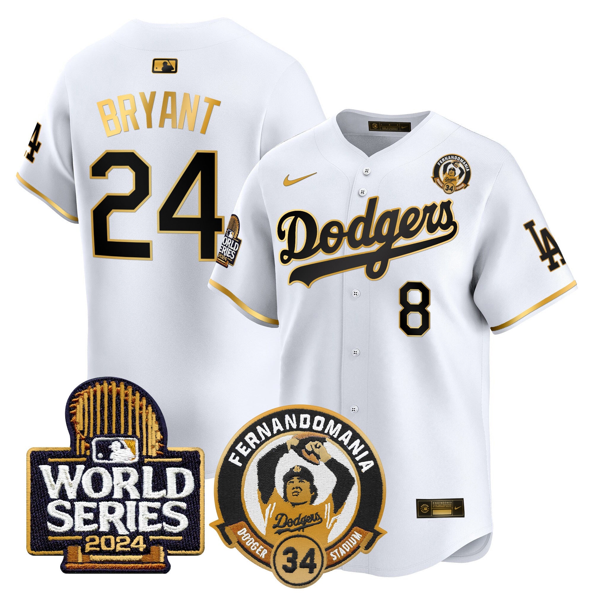 Men’s Fernando Valenzuela & 2024 World Series Patch Vapor Premier Limited Jersey V3