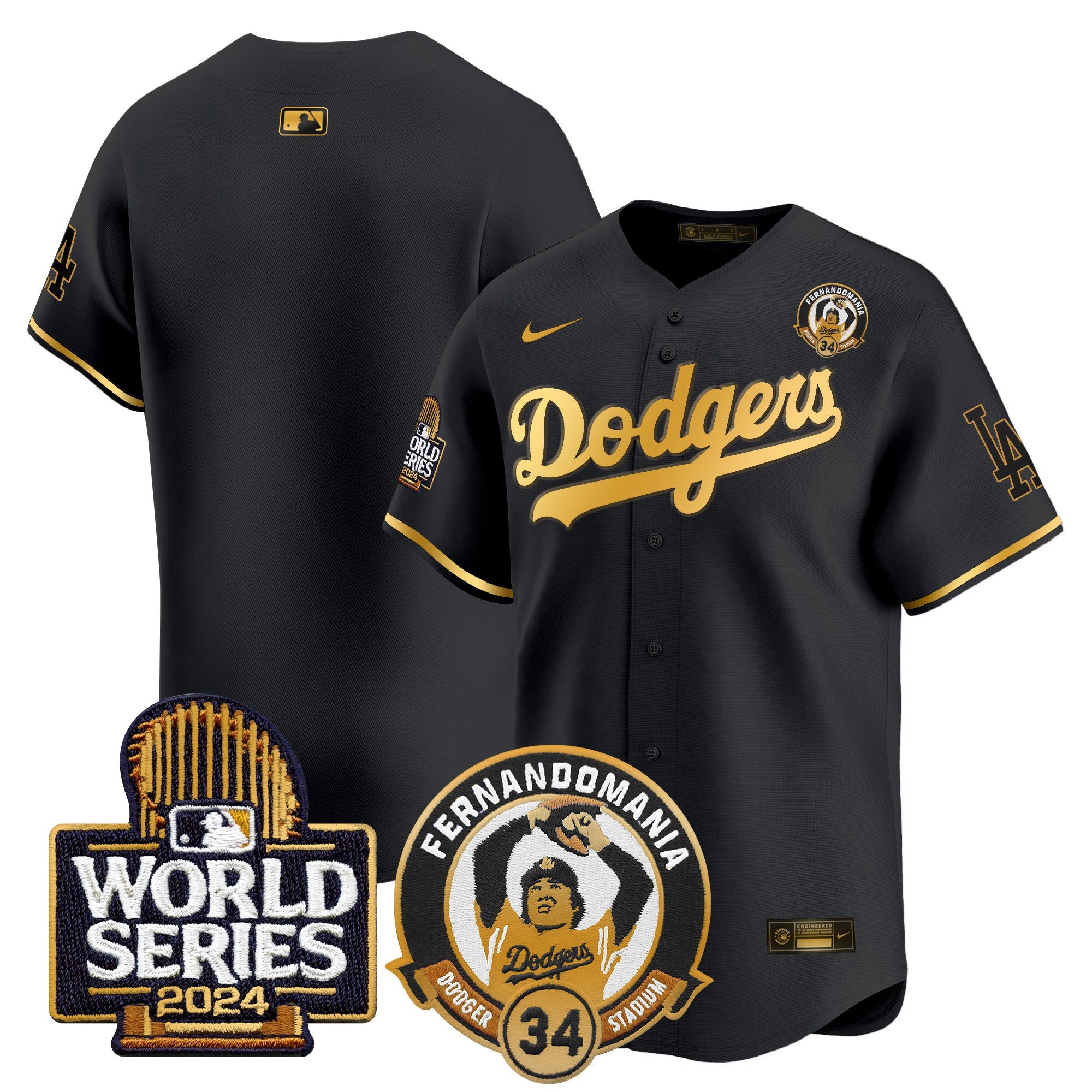Men’s Fernando Valenzuela & 2024 World Series Patch Vapor Premier Limited Jersey V3