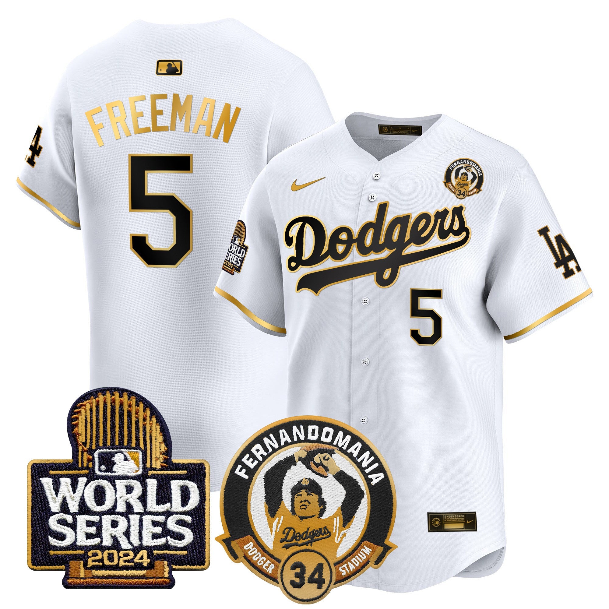 Men’s Fernando Valenzuela & 2024 World Series Patch Vapor Premier Limited Jersey V3