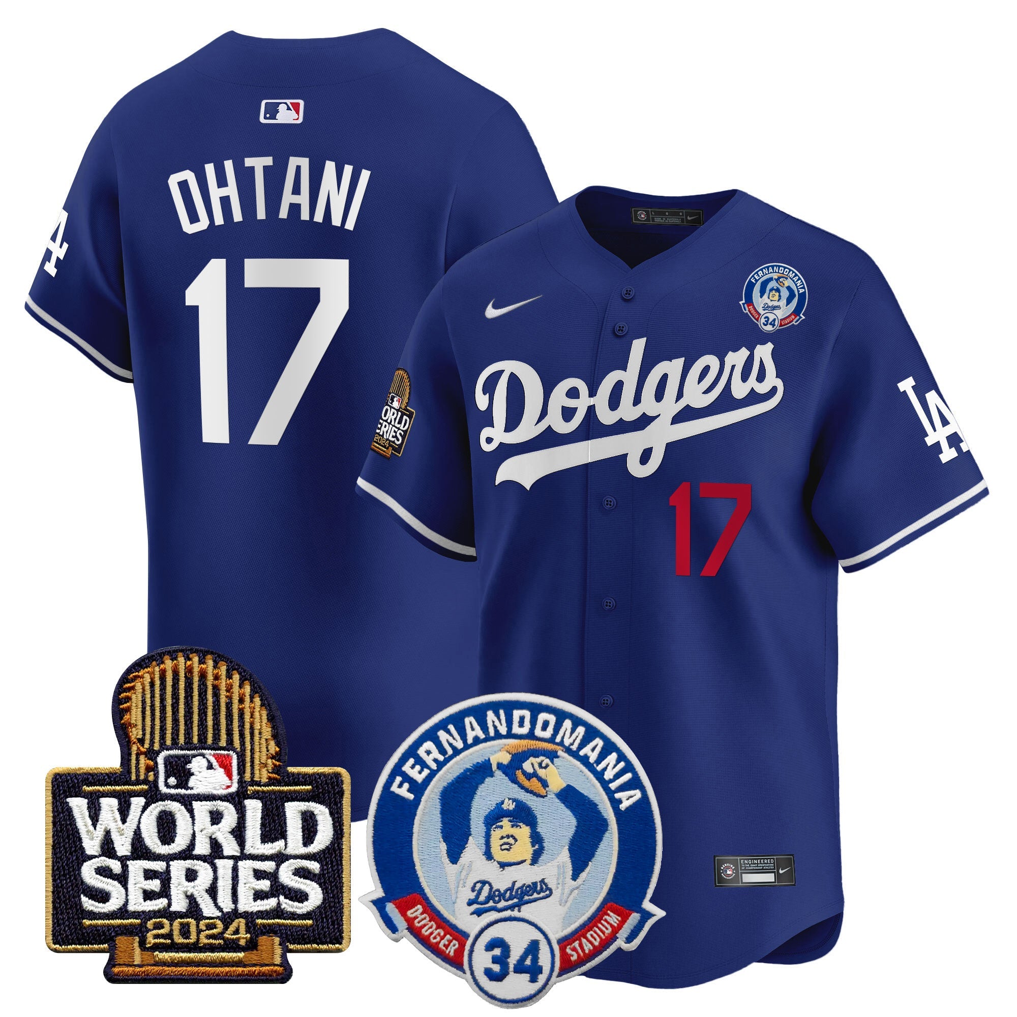 Men’s Fernando Valenzuela & 2024 World Series Patch Vapor Premier Limited Jersey V3