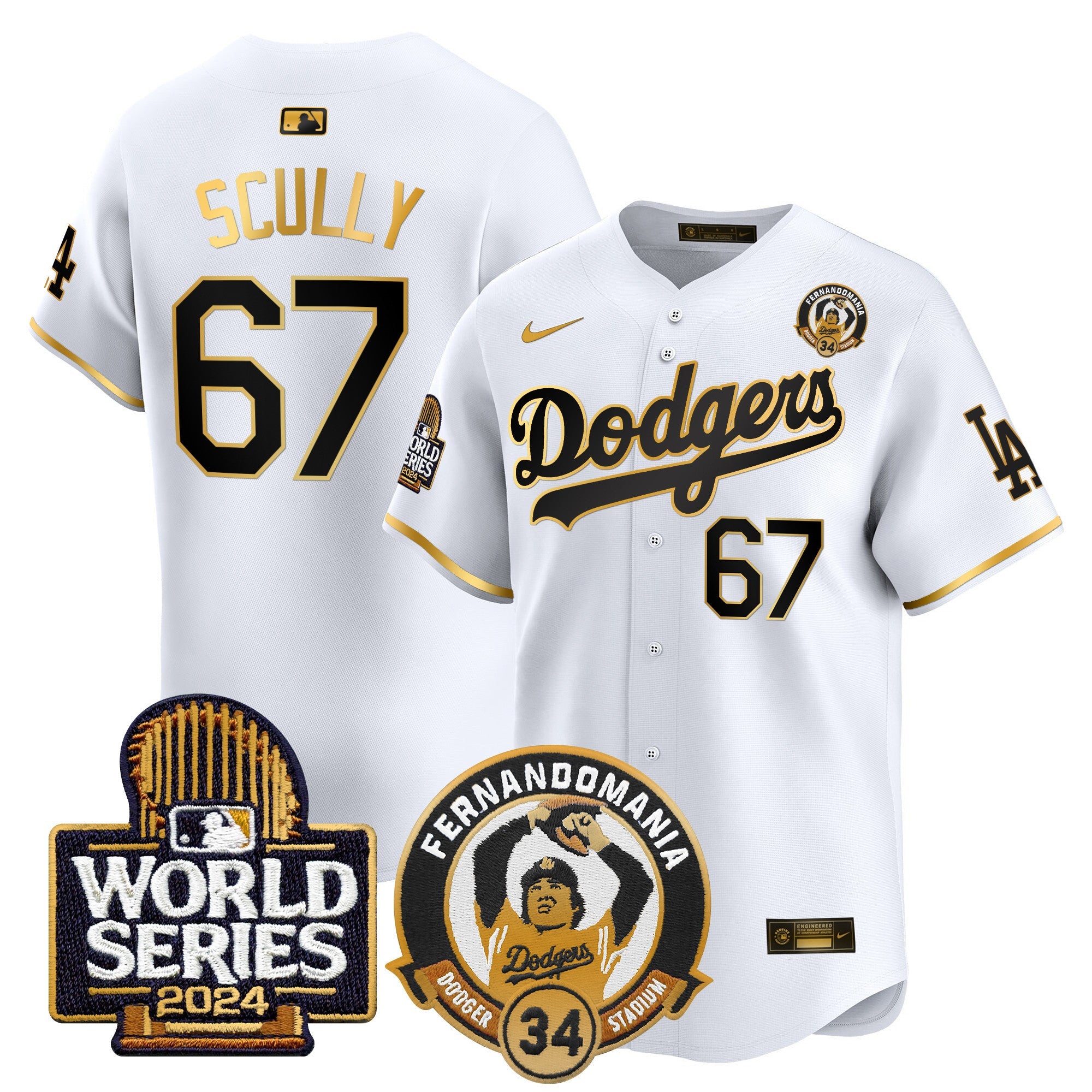 Men’s Fernando Valenzuela & 2024 World Series Patch Vapor Premier Limited Jersey V3
