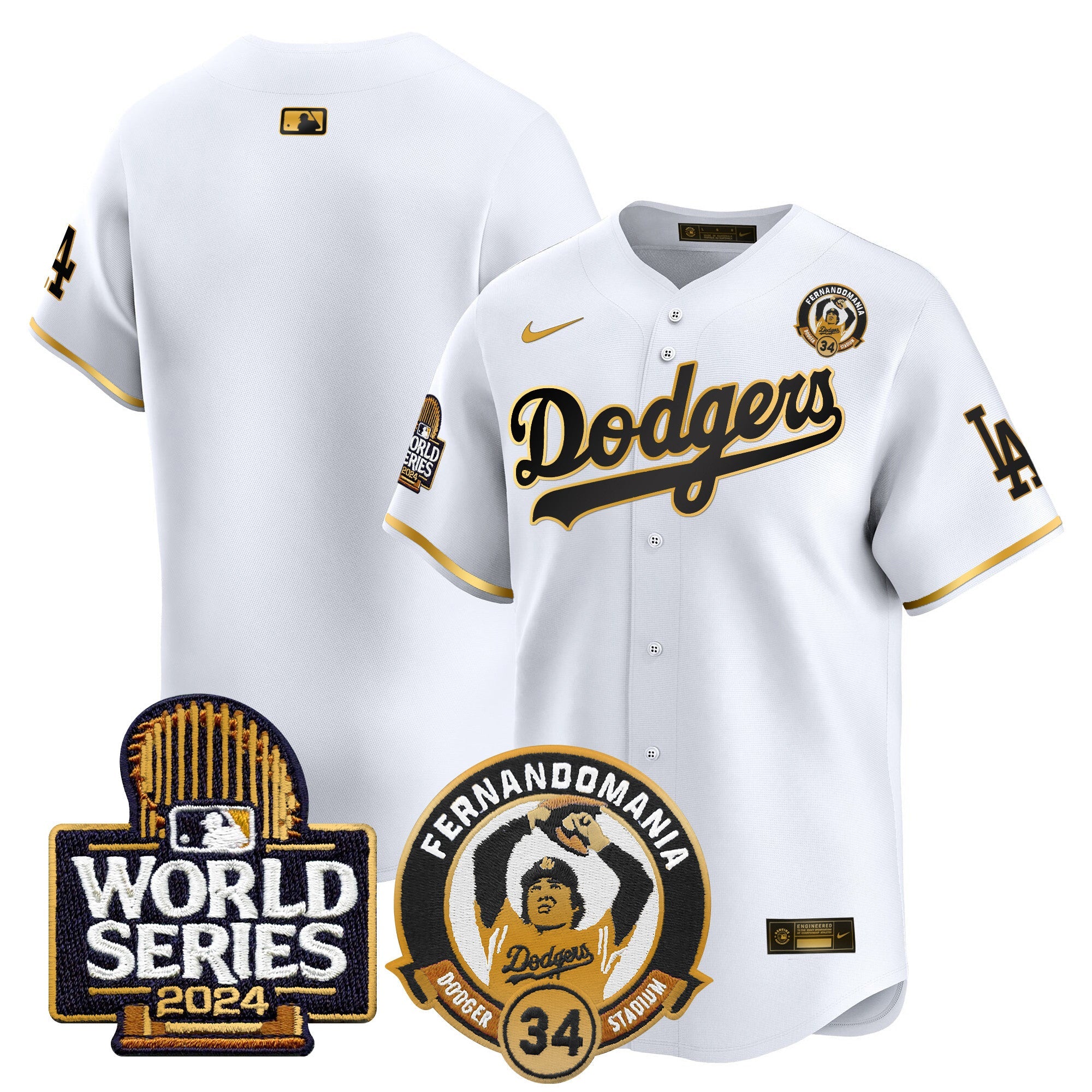 Men’s Fernando Valenzuela & 2024 World Series Patch Vapor Premier Limited Jersey V3