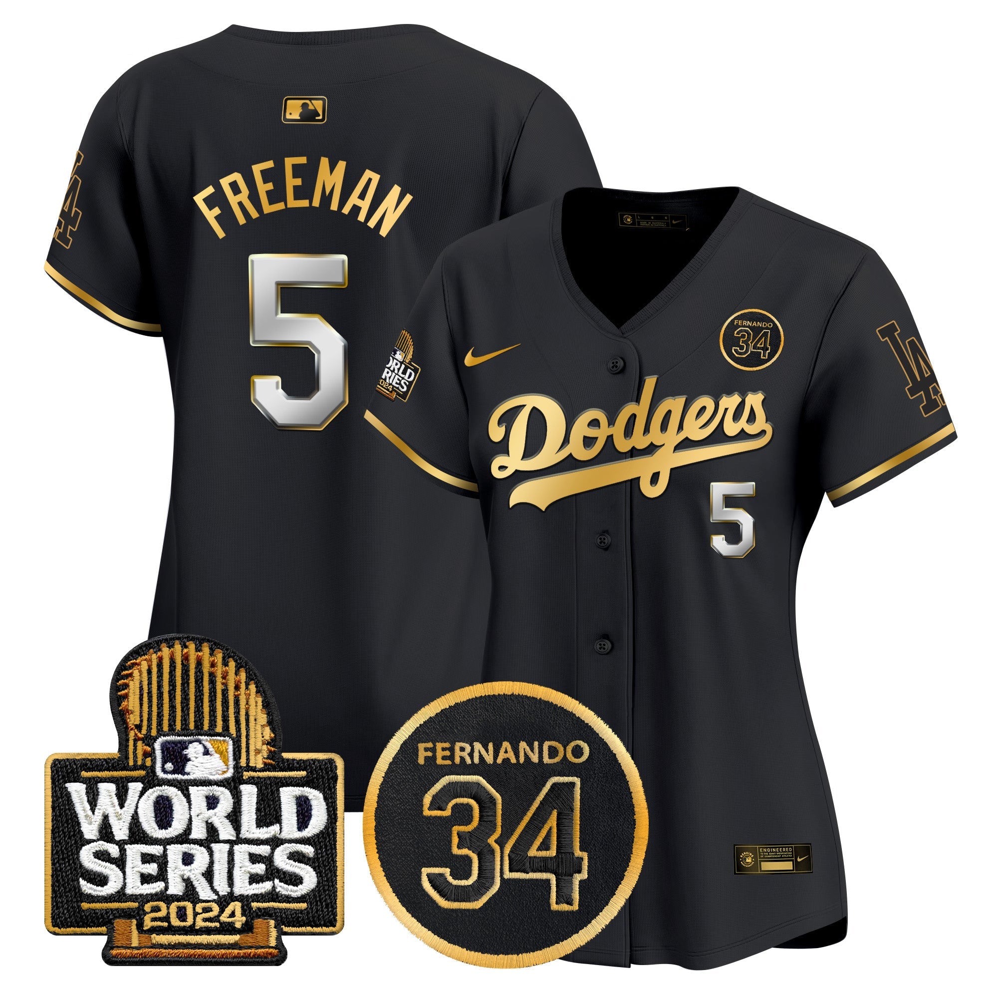 Women’s Fernando Valenzuela Memorial & 2024 World Series Patch Vapor Premier Limited Jersey
