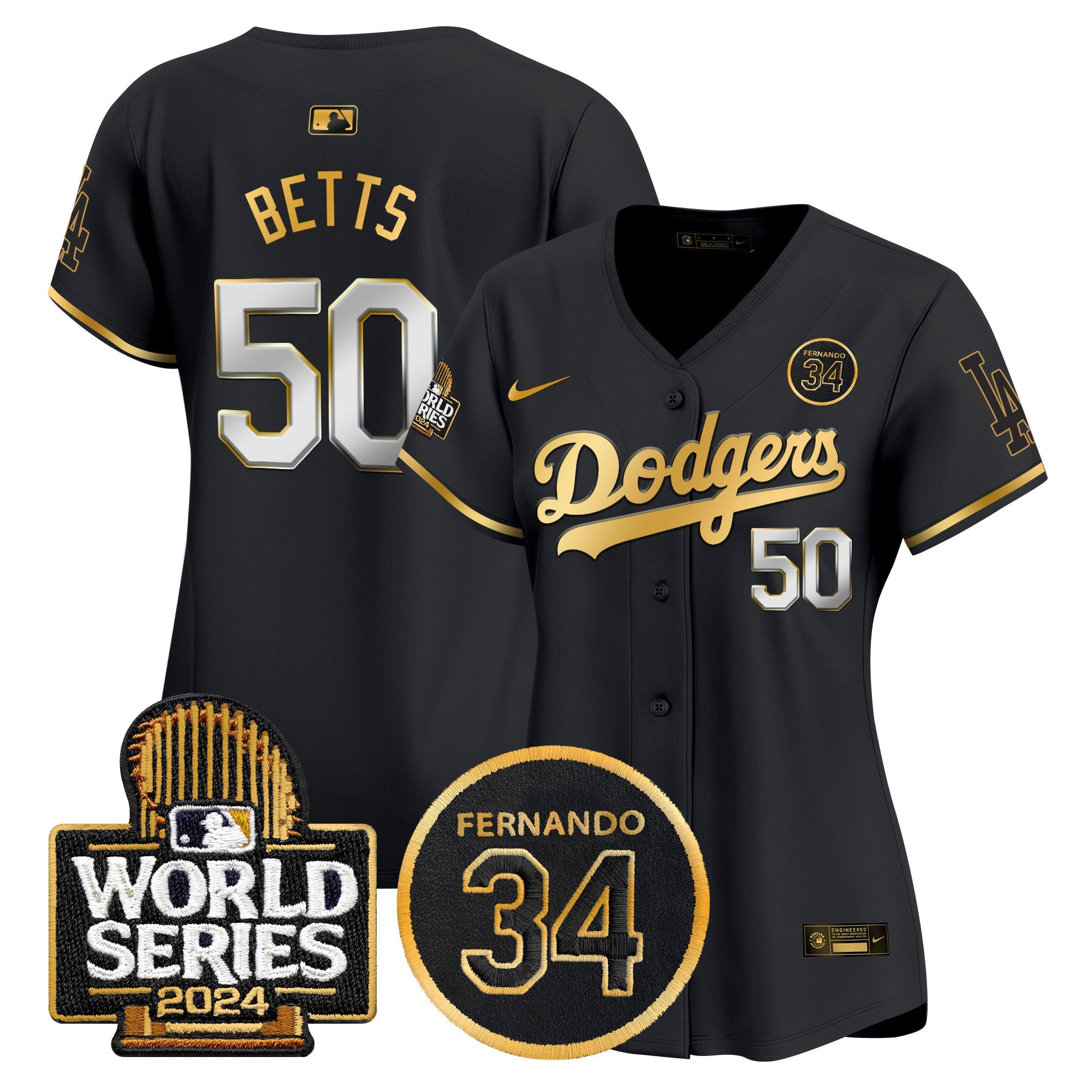 Women’s Fernando Valenzuela Memorial & 2024 World Series Patch Vapor Premier Limited Jersey