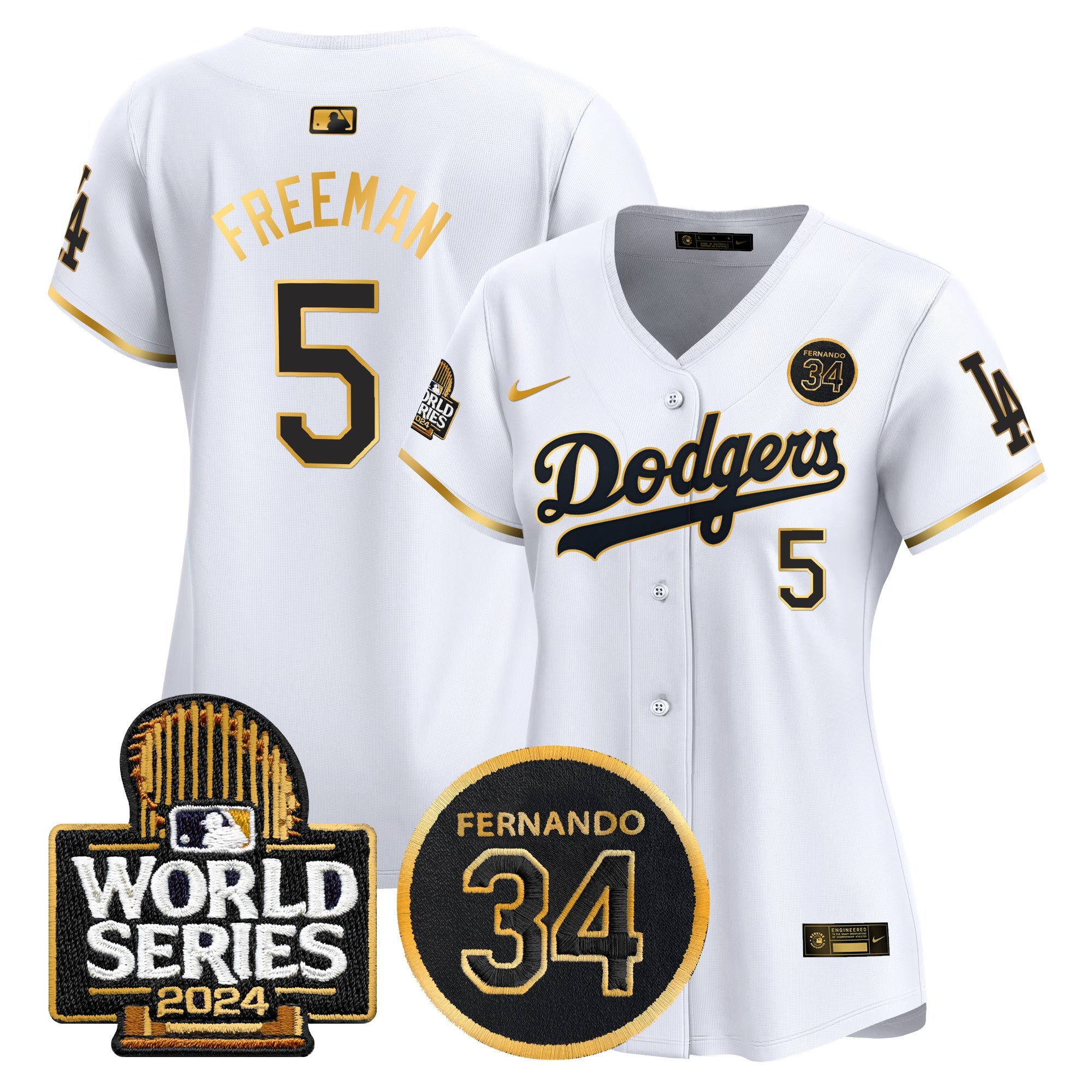 Women’s Fernando Valenzuela Memorial & 2024 World Series Patch Vapor Premier Limited Jersey