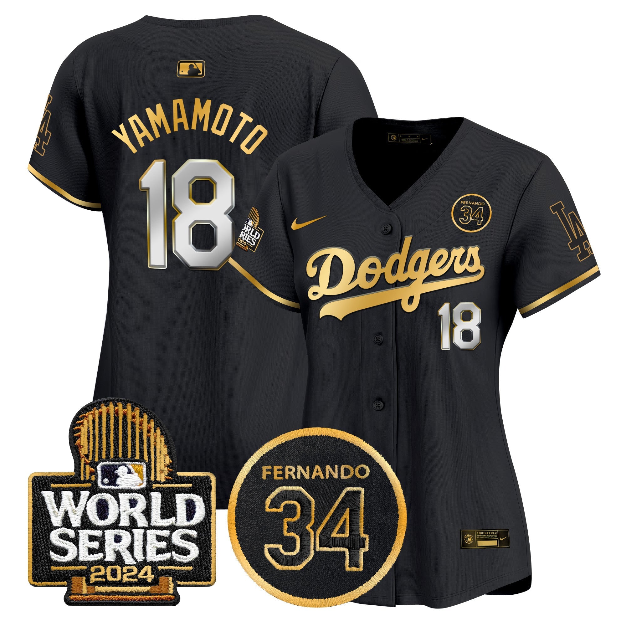 Women’s Fernando Valenzuela Memorial & 2024 World Series Patch Vapor Premier Limited Jersey