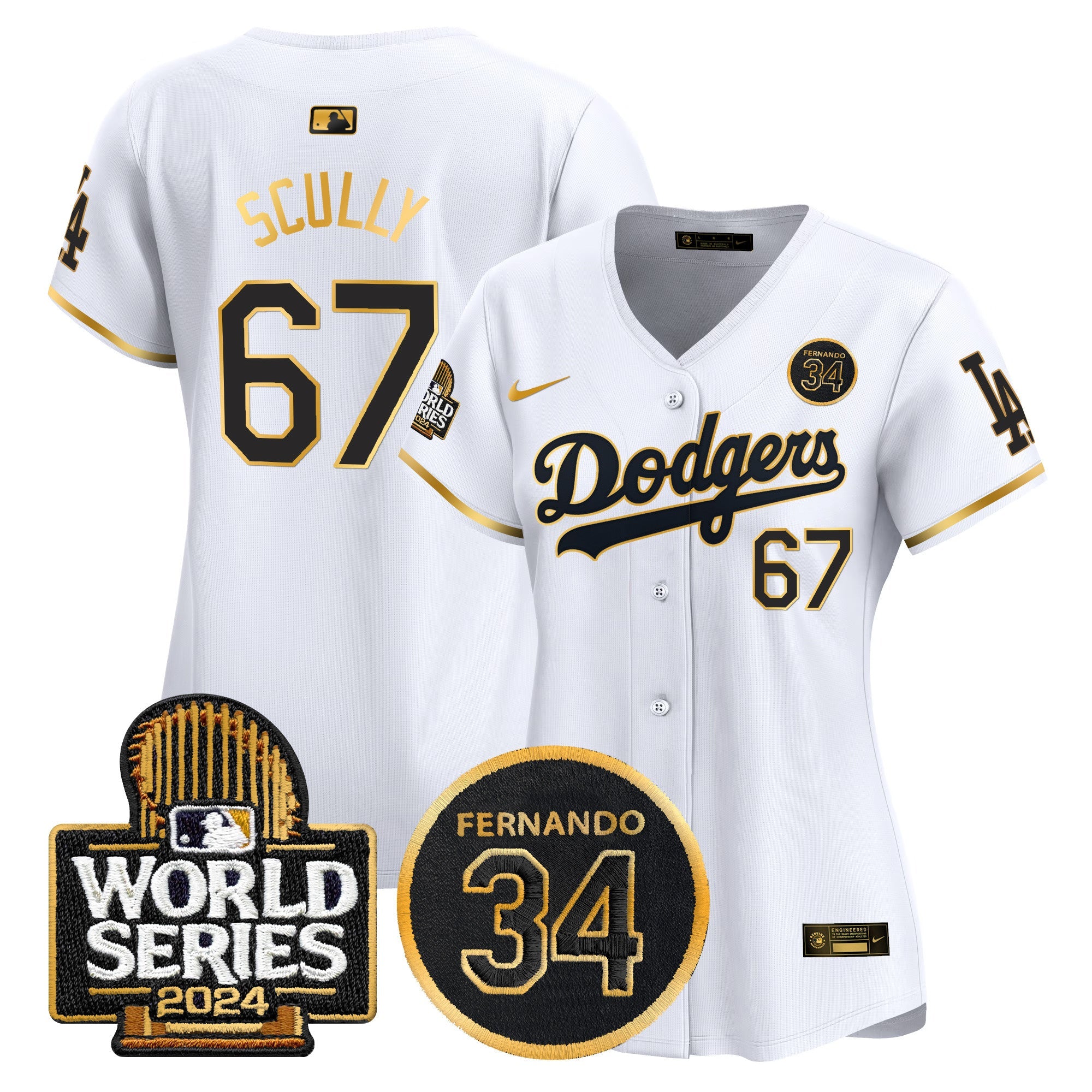 Women’s Fernando Valenzuela Memorial & 2024 World Series Patch Vapor Premier Limited Jersey