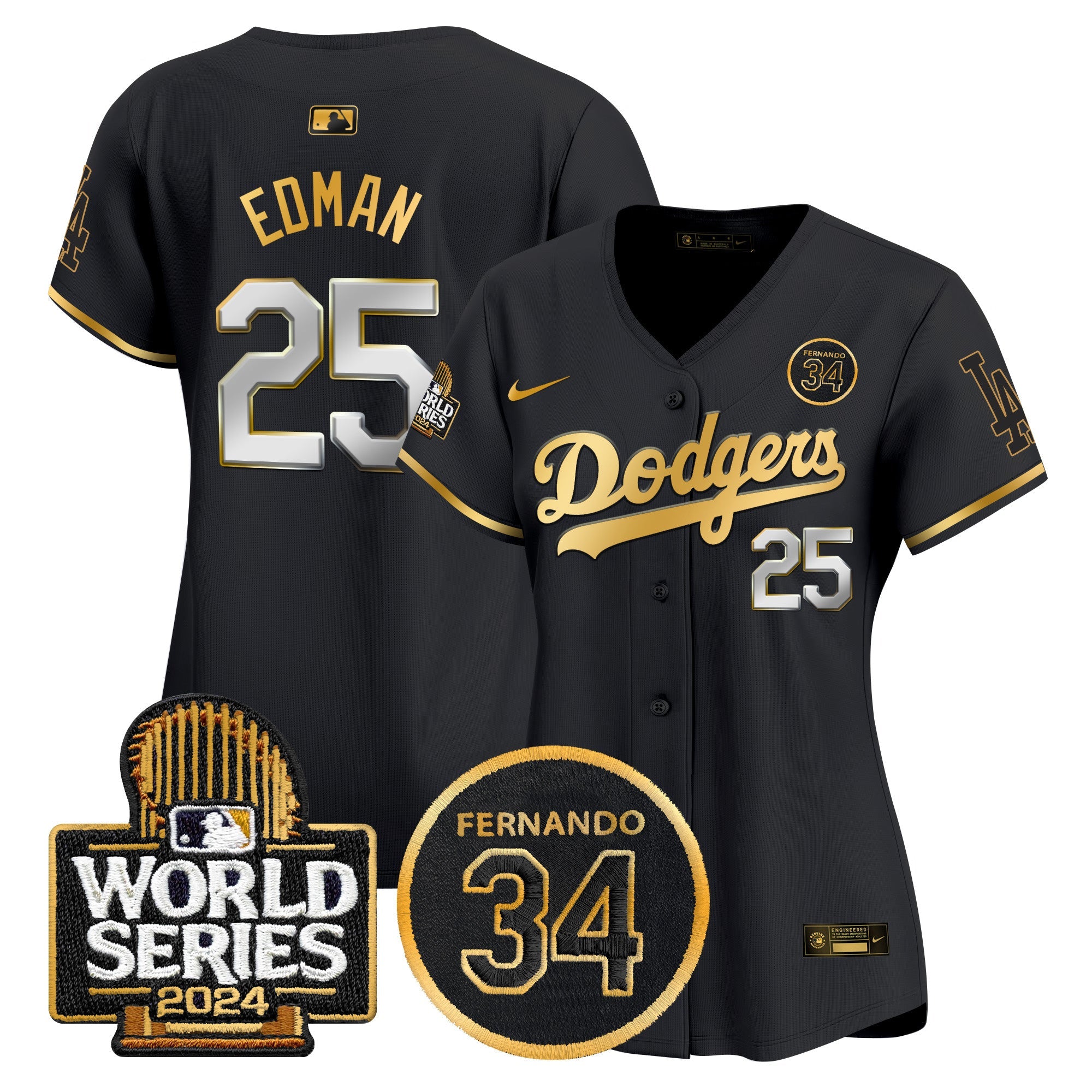 Women’s Fernando Valenzuela Memorial & 2024 World Series Patch Vapor Premier Limited Jersey