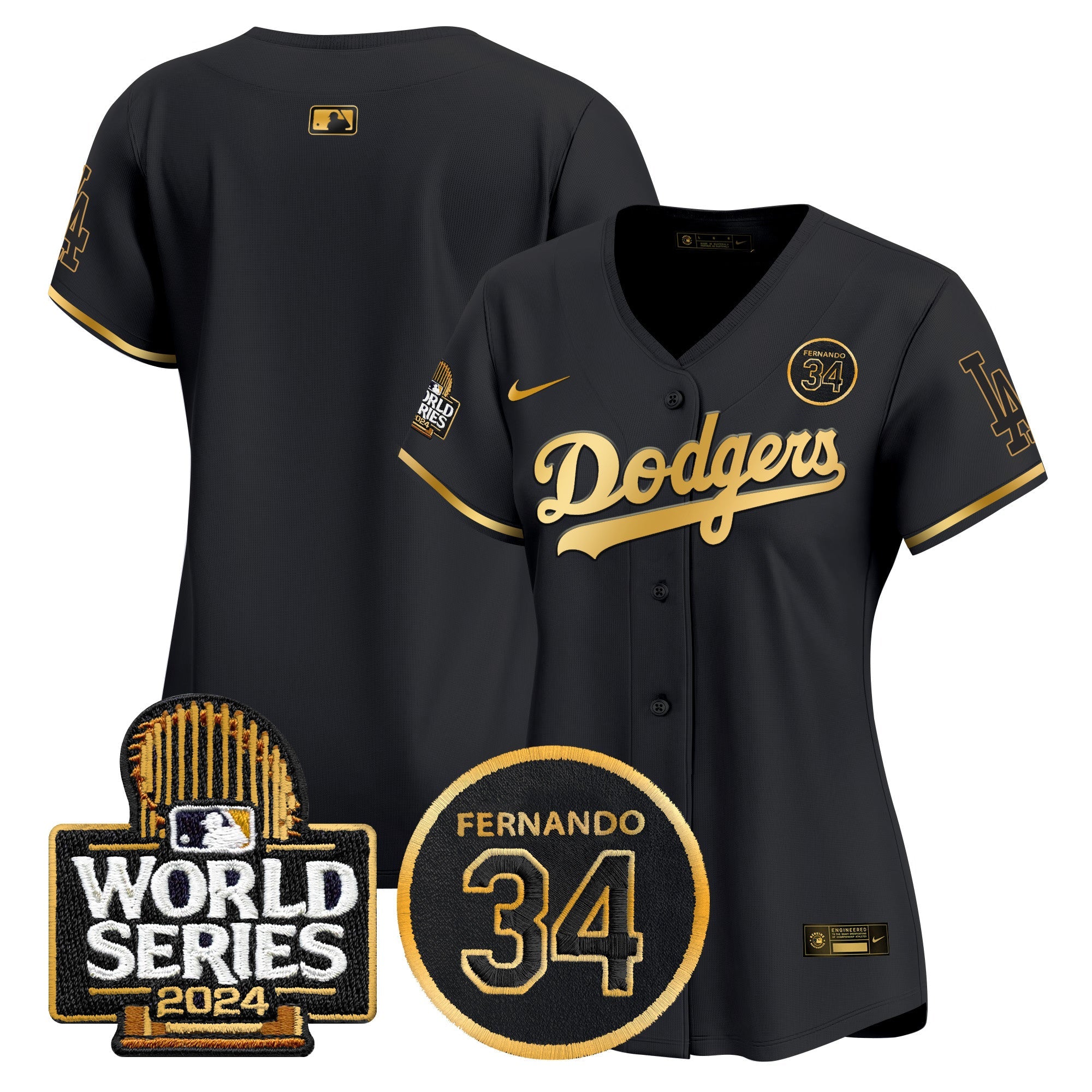Women’s Fernando Valenzuela Memorial & 2024 World Series Patch Vapor Premier Limited Jersey