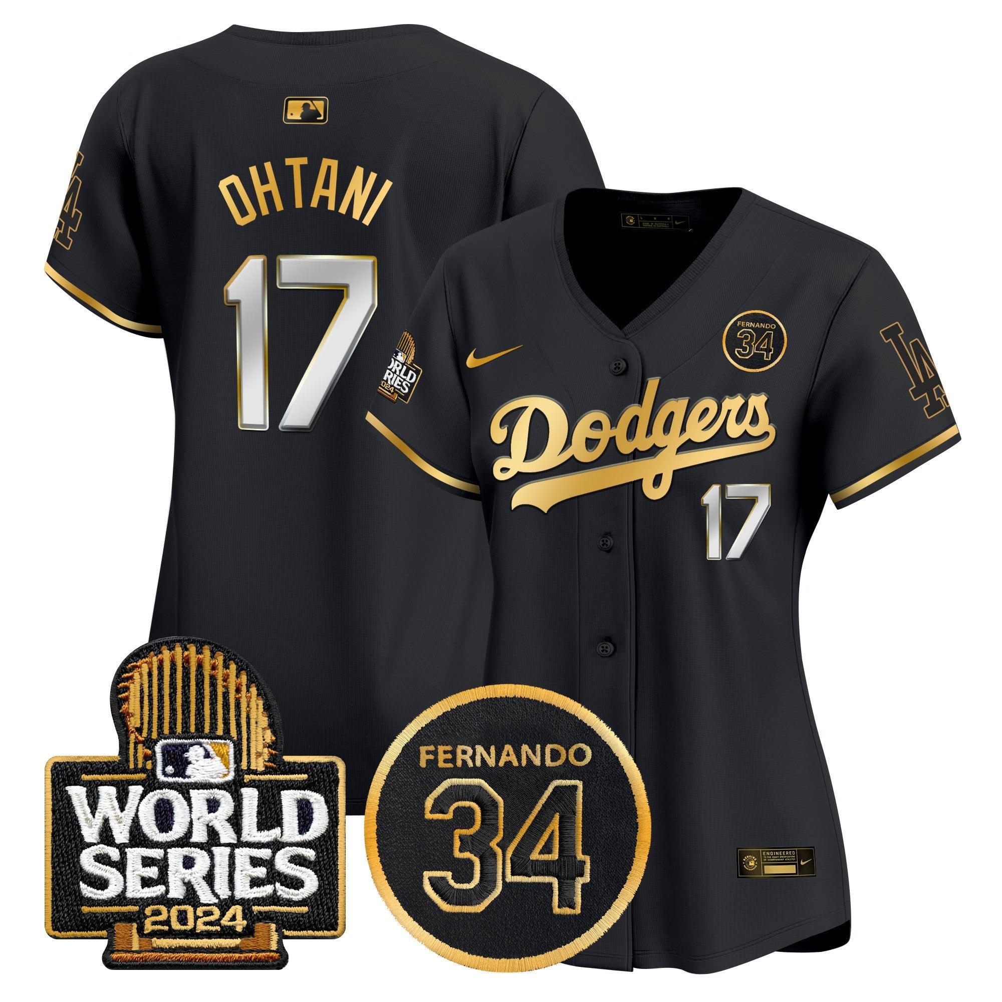 Women’s Fernando Valenzuela Memorial & 2024 World Series Patch Vapor Premier Limited Jersey