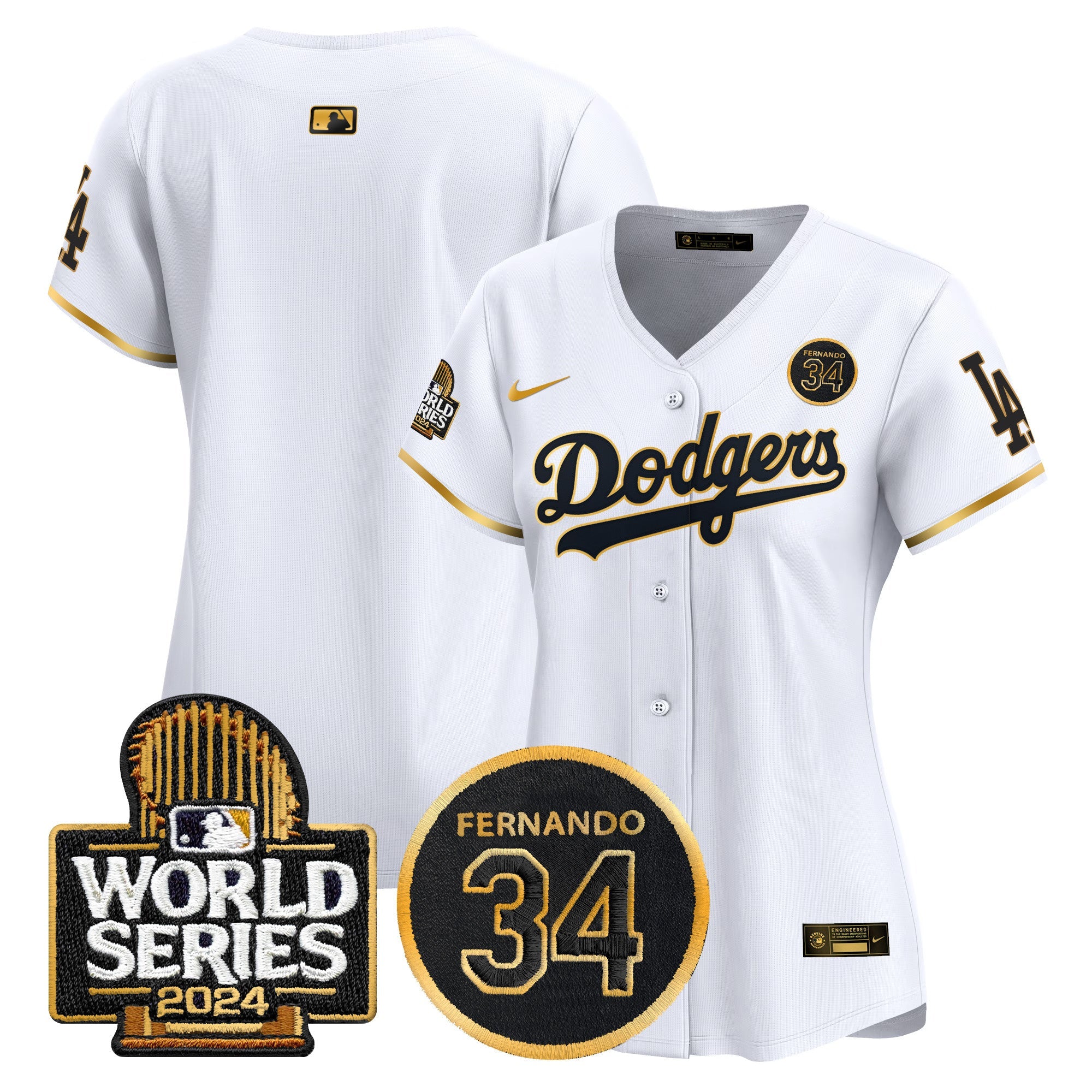 Women’s Fernando Valenzuela Memorial & 2024 World Series Patch Vapor Premier Limited Jersey