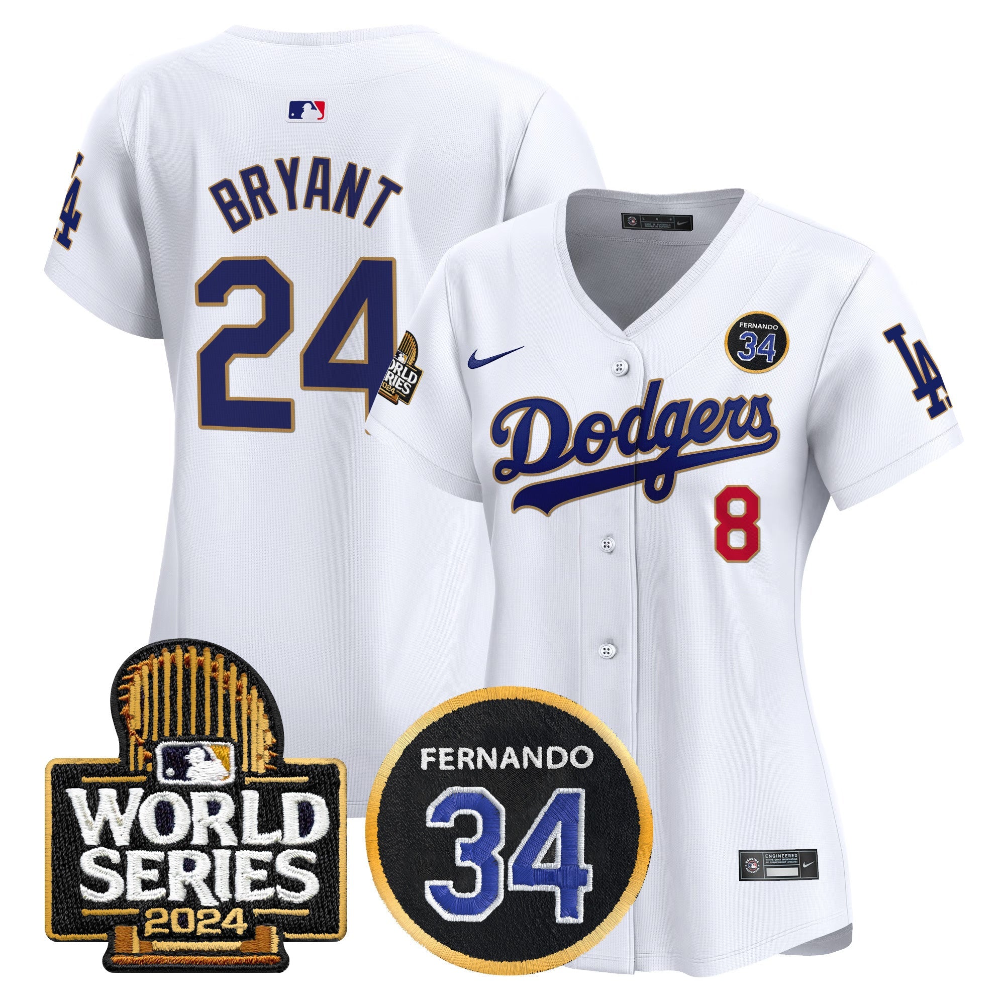 Women’s Fernando Valenzuela Memorial & 2024 World Series Patch Vapor Premier Limited Jersey