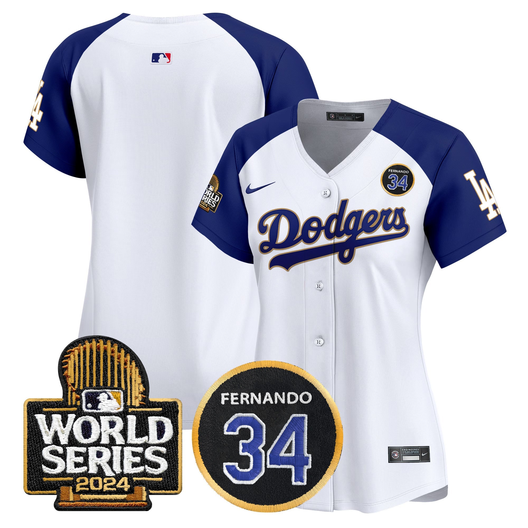 Women’s Fernando Valenzuela Memorial & 2024 World Series Patch Vapor Premier Limited Jersey