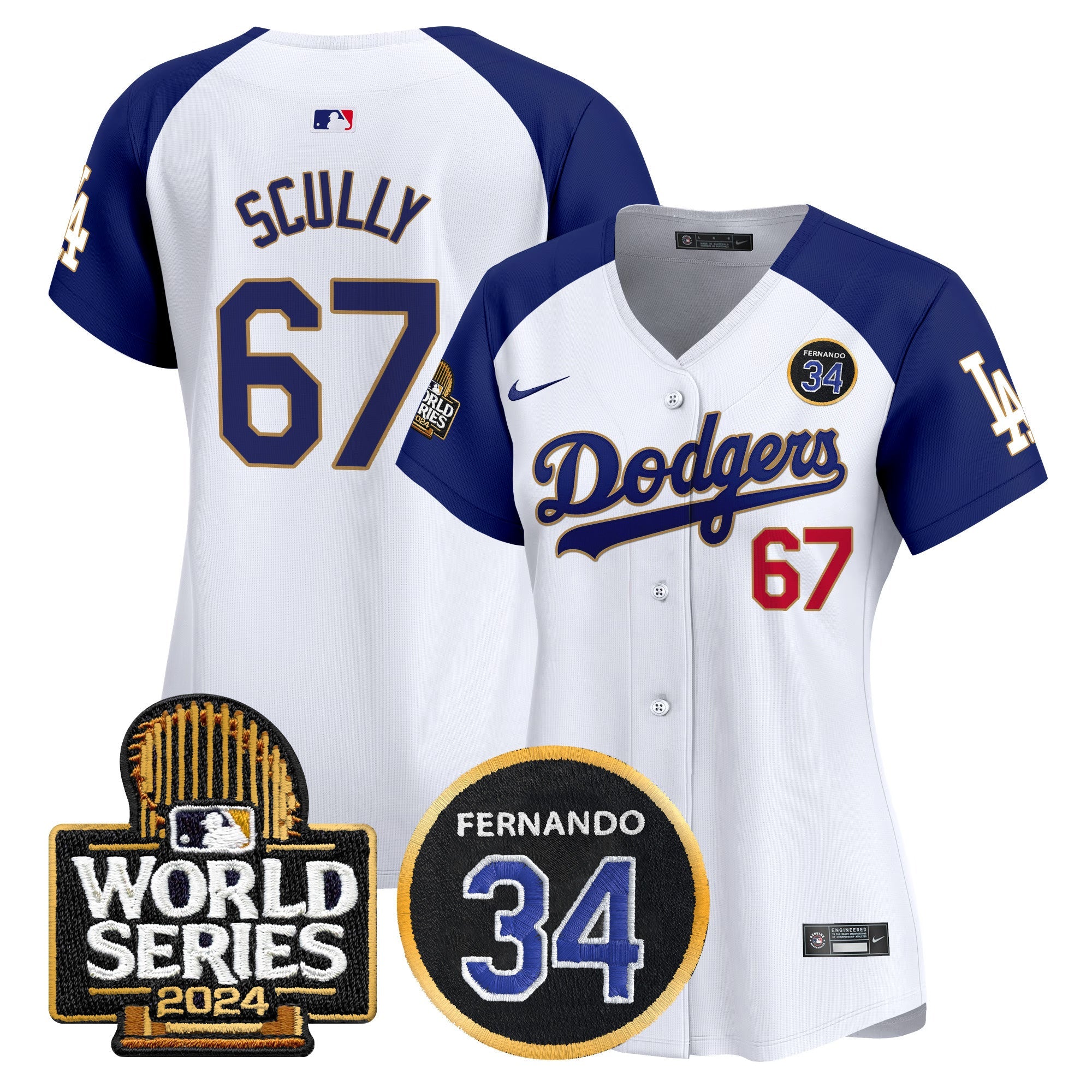 Women’s Fernando Valenzuela Memorial & 2024 World Series Patch Vapor Premier Limited Jersey