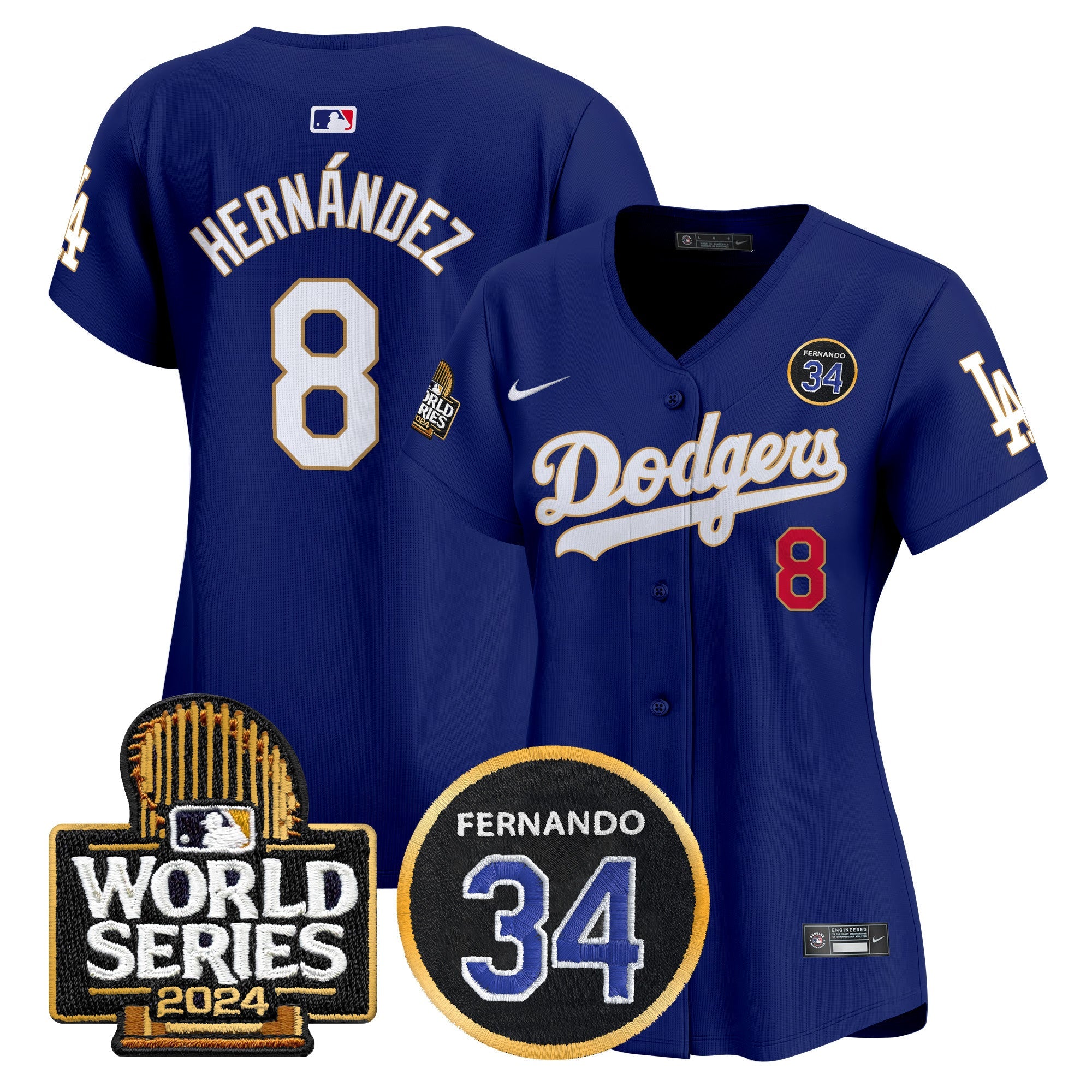 Women’s Fernando Valenzuela Memorial & 2024 World Series Patch Vapor Premier Limited Jersey