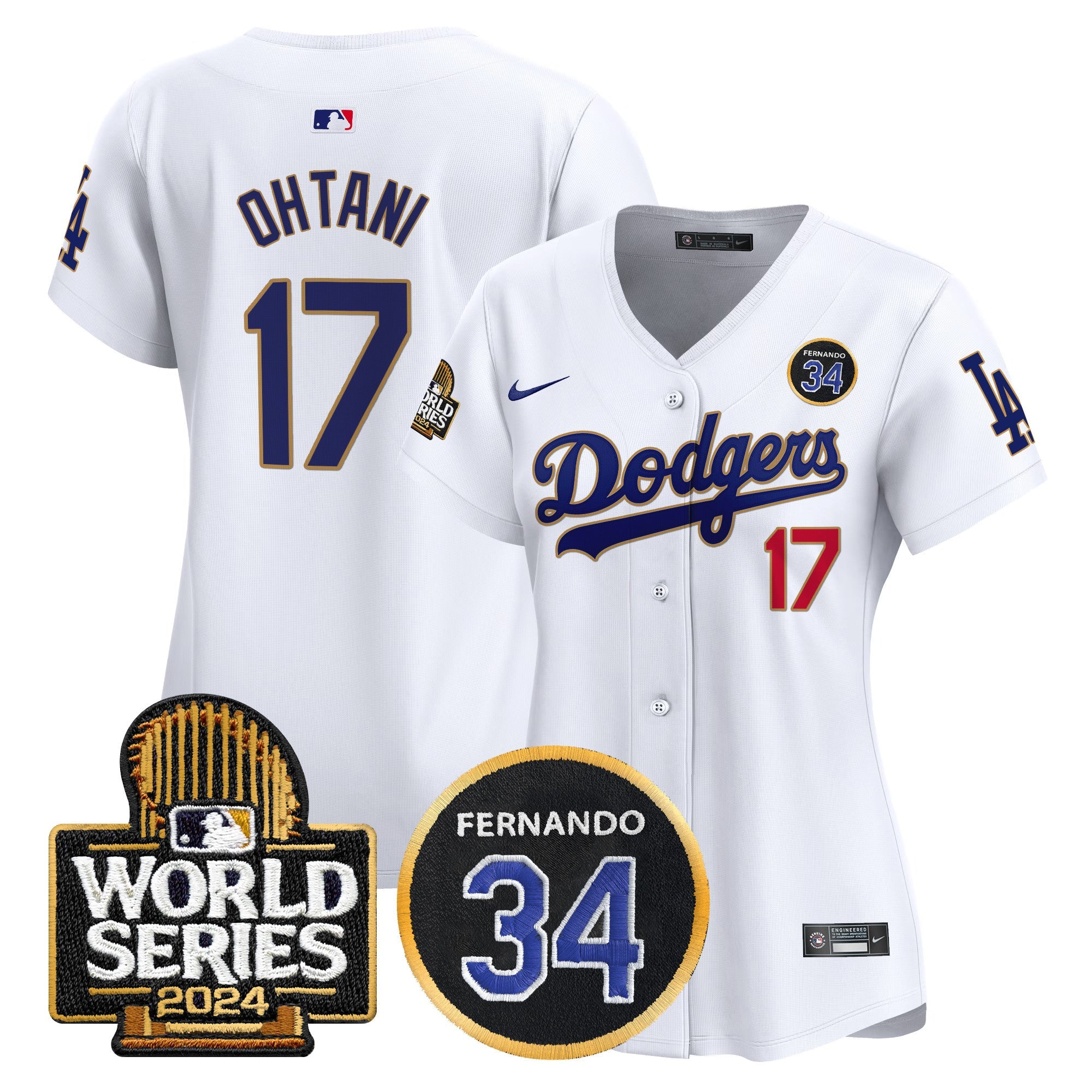 Women’s Fernando Valenzuela Memorial & 2024 World Series Patch Vapor Premier Limited Jersey