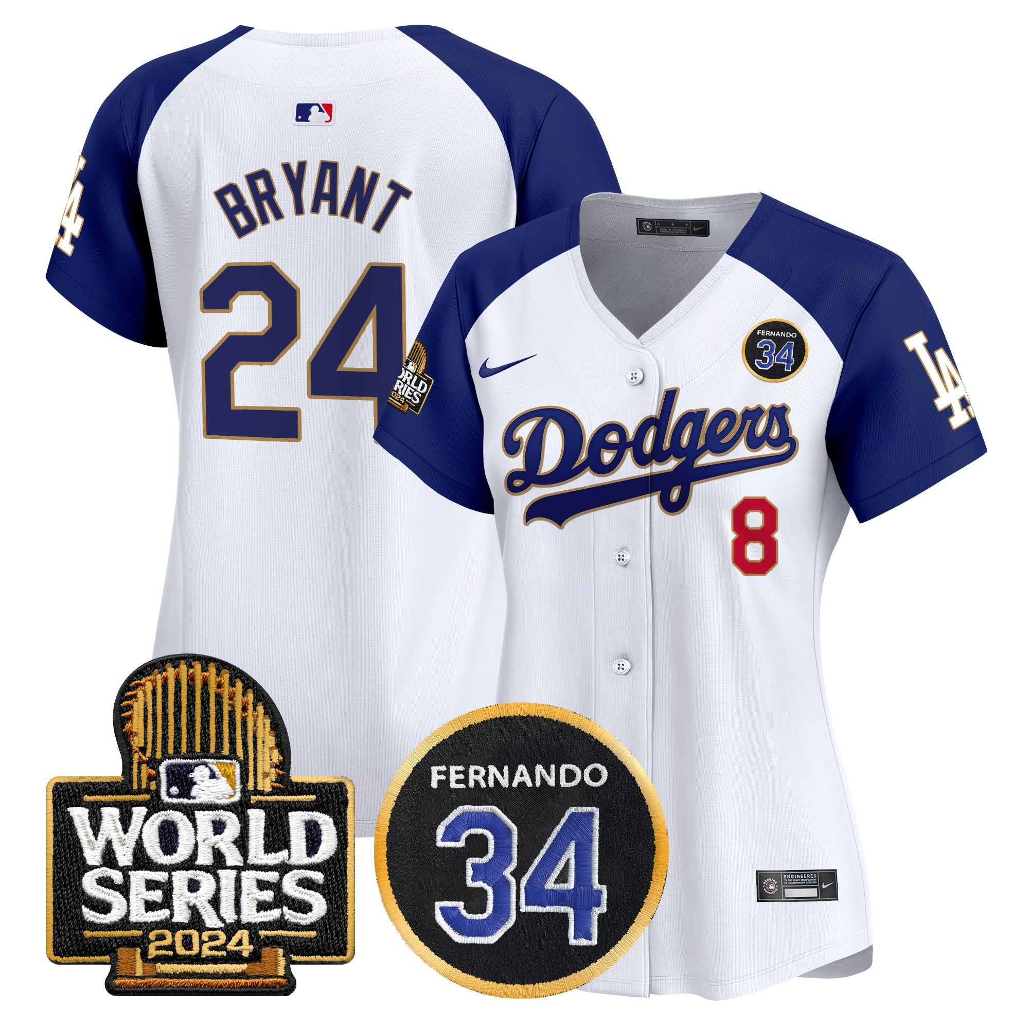 Women’s Fernando Valenzuela Memorial & 2024 World Series Patch Vapor Premier Limited Jersey