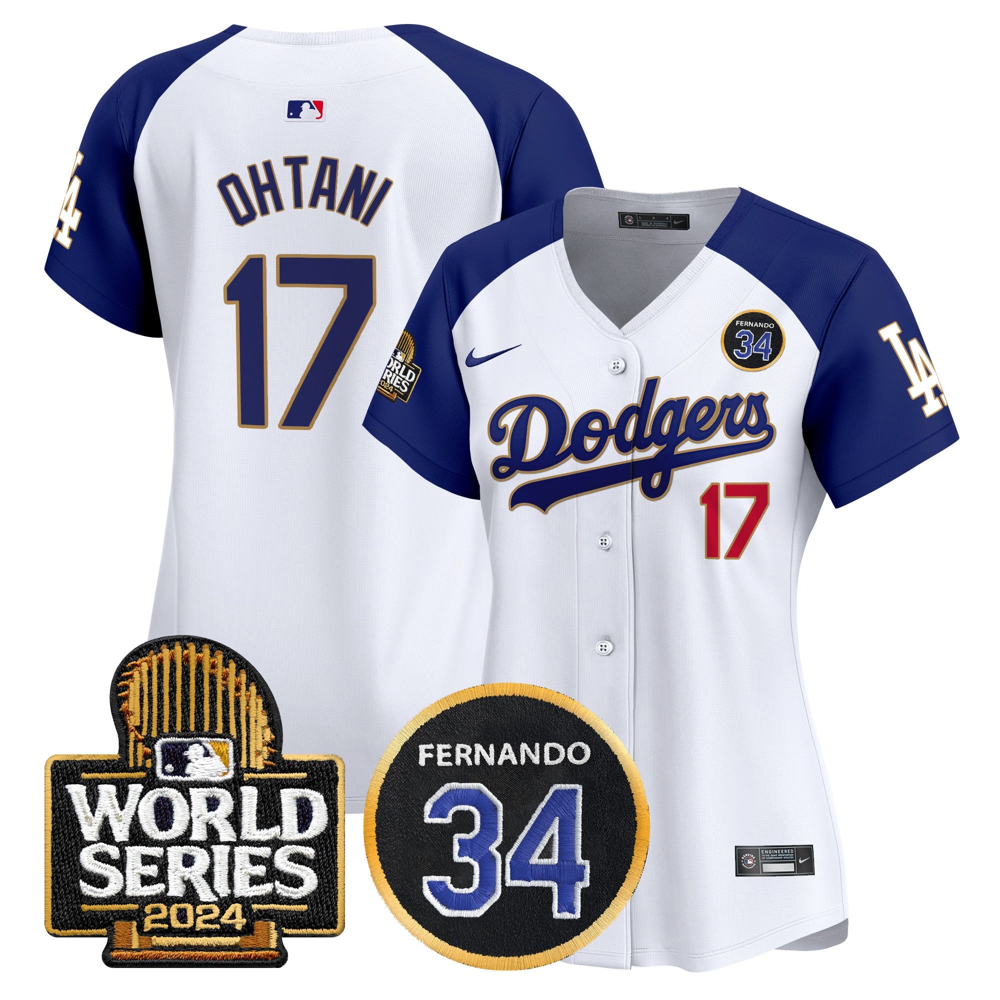 Women’s Fernando Valenzuela Memorial & 2024 World Series Patch Vapor Premier Limited Jersey